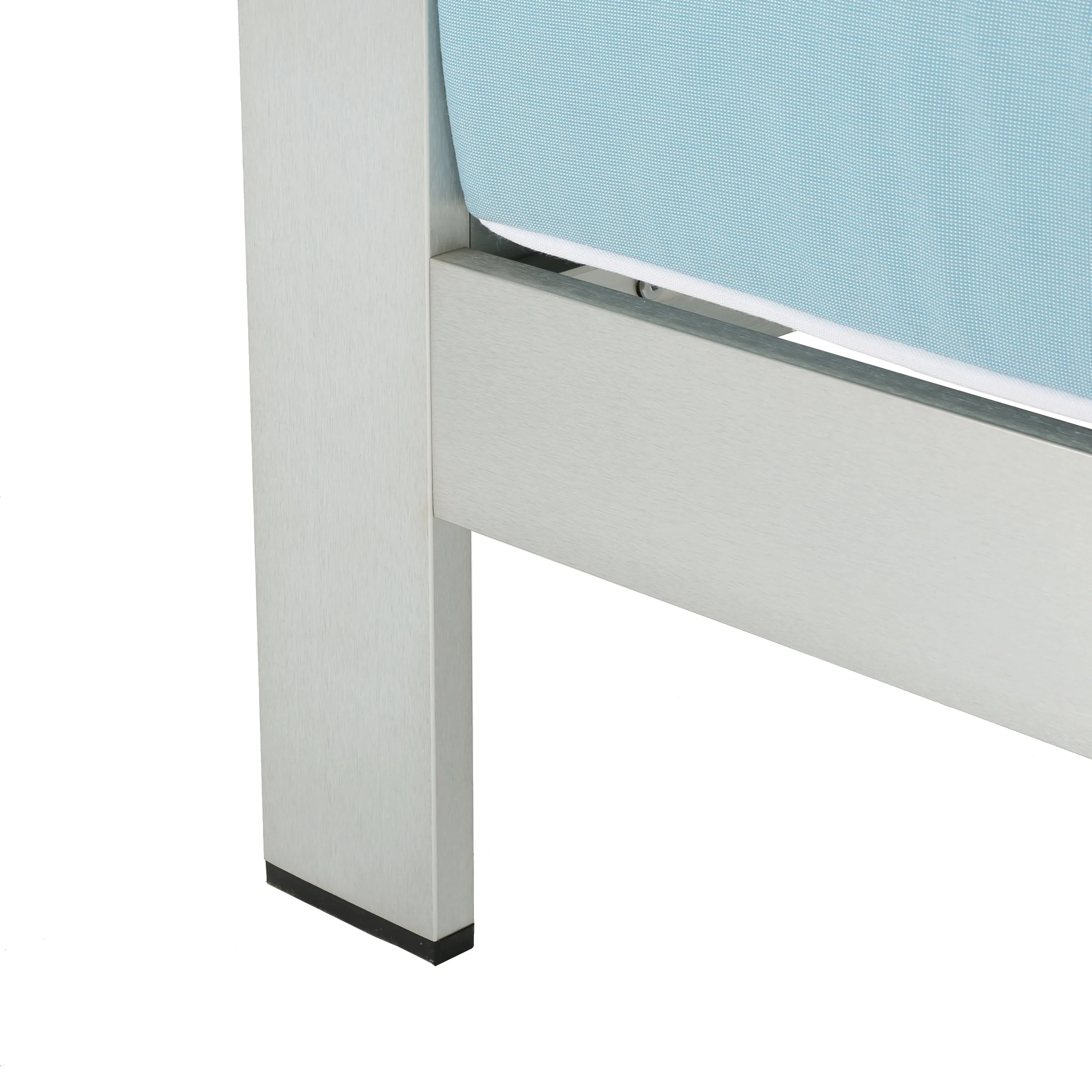 Crested Bay Outdoor Silver Aluminum Frame Light Teal Cushion Club Chairs - furnishings