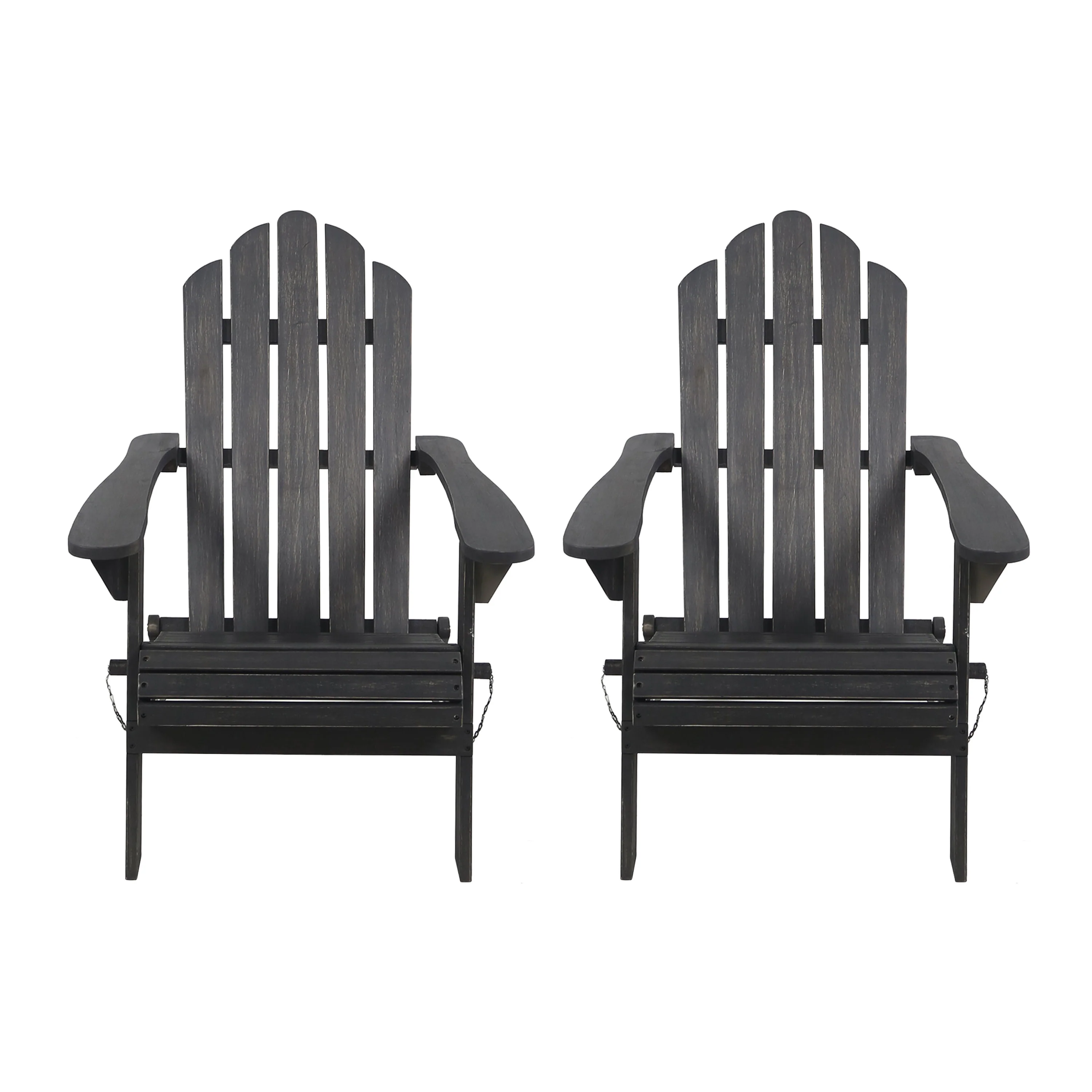Cara Outdoor Acacia Wood Foldable Adirondack Chairs, Set of 2 - furnishings
