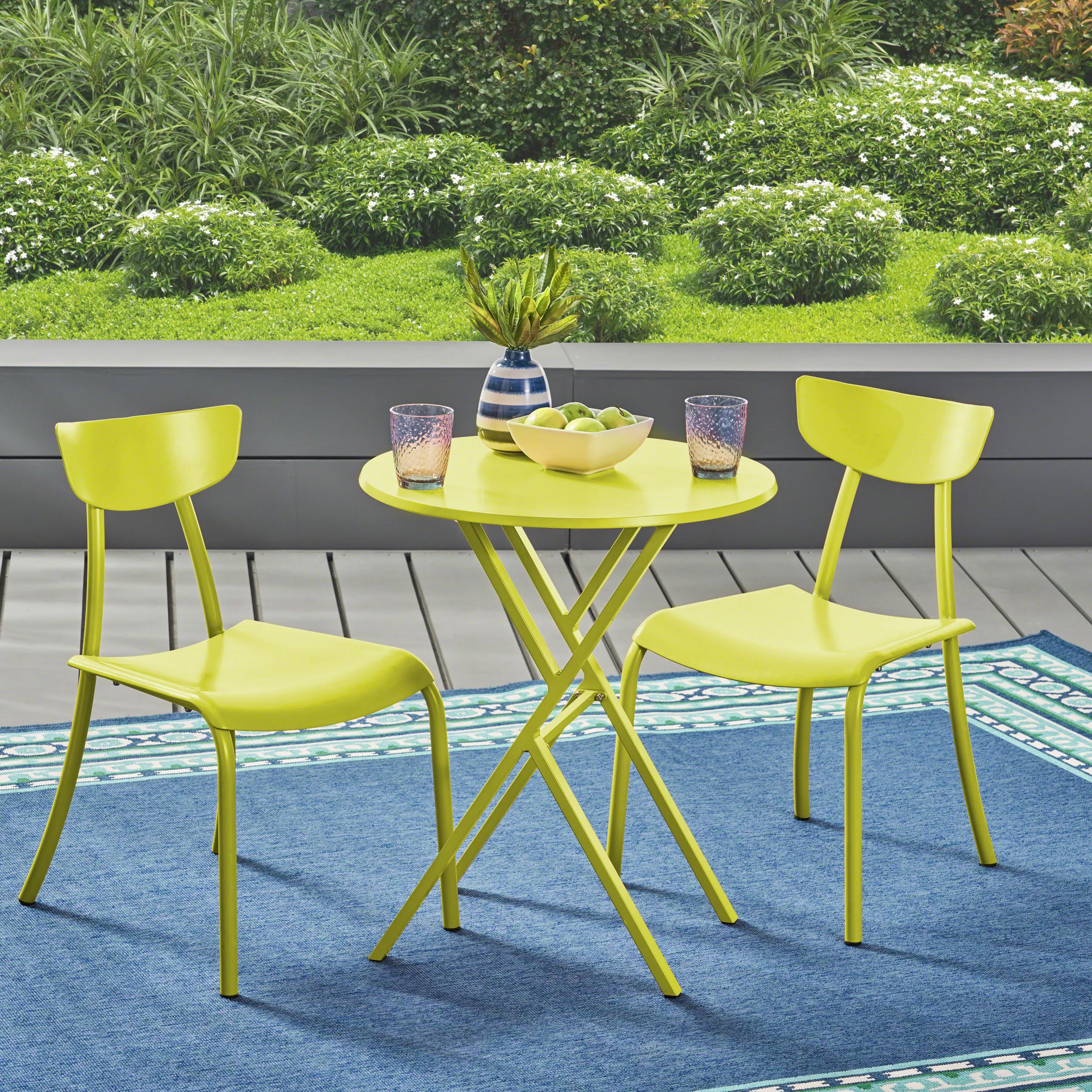 Lucy Outdoor Iron Bistro Set - furnishings