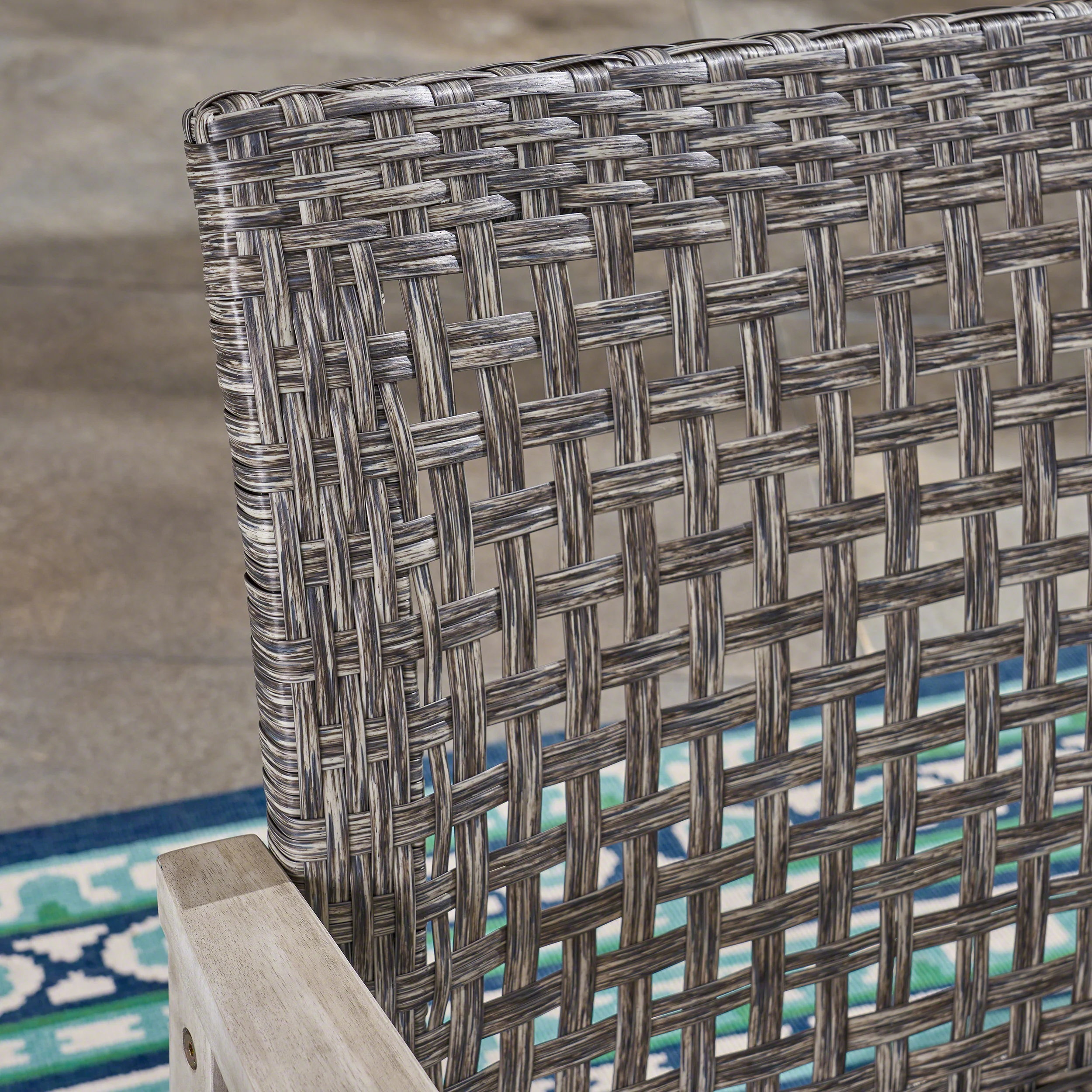 Viola Outdoor Wood and Wicker Club Chairs - furnishings
