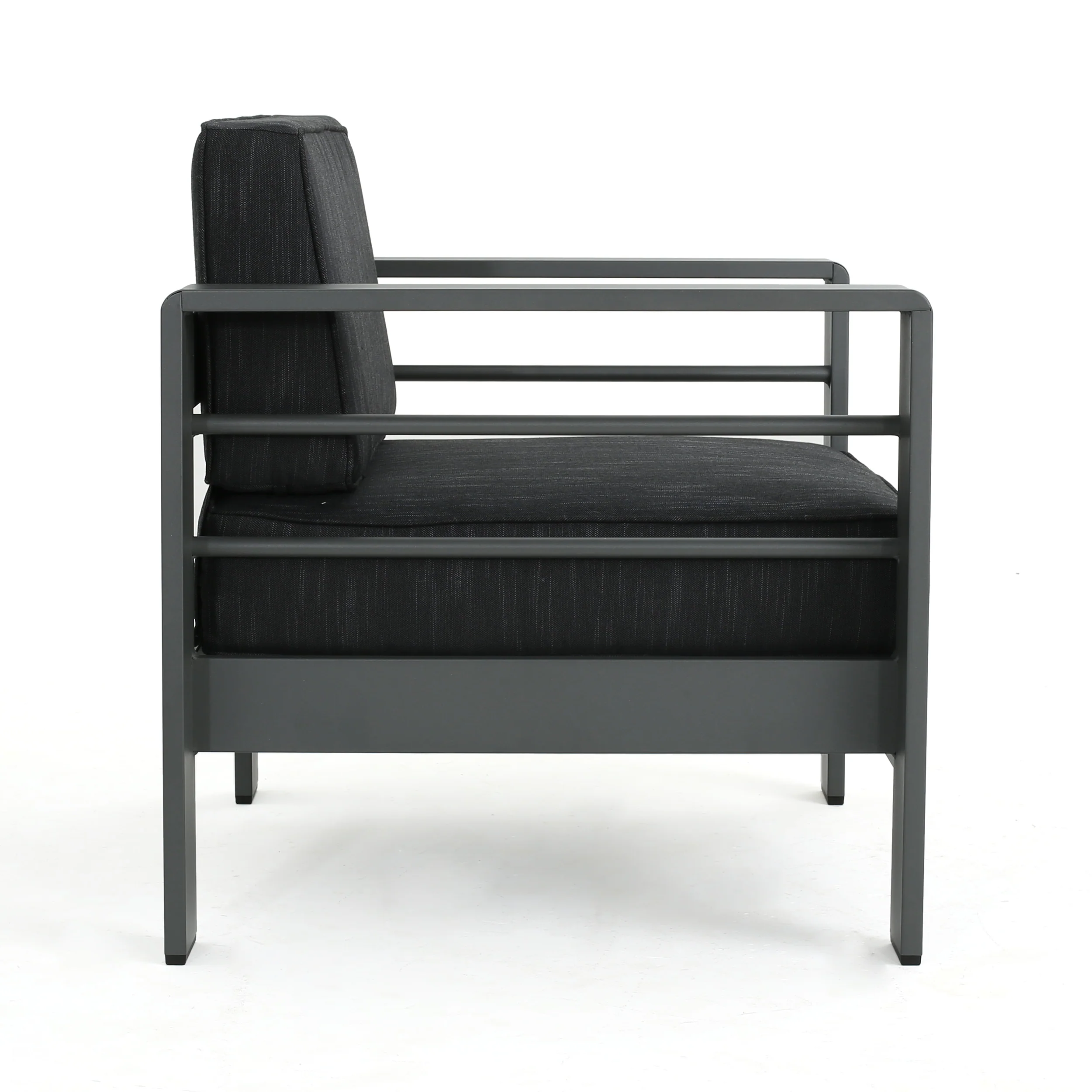 Cherie Outdoor 4 Seater Aluminum Chat Set with Fire Pit - furnishings