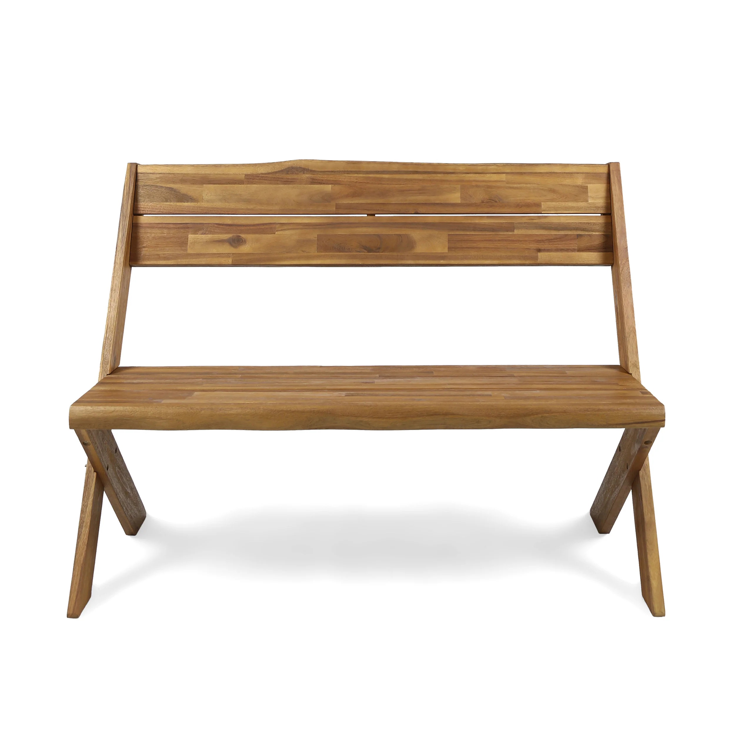 Anthony Outdoor Acacia Wood Loveseat and Coffee Table Set, Sandblast Teak - furnishings