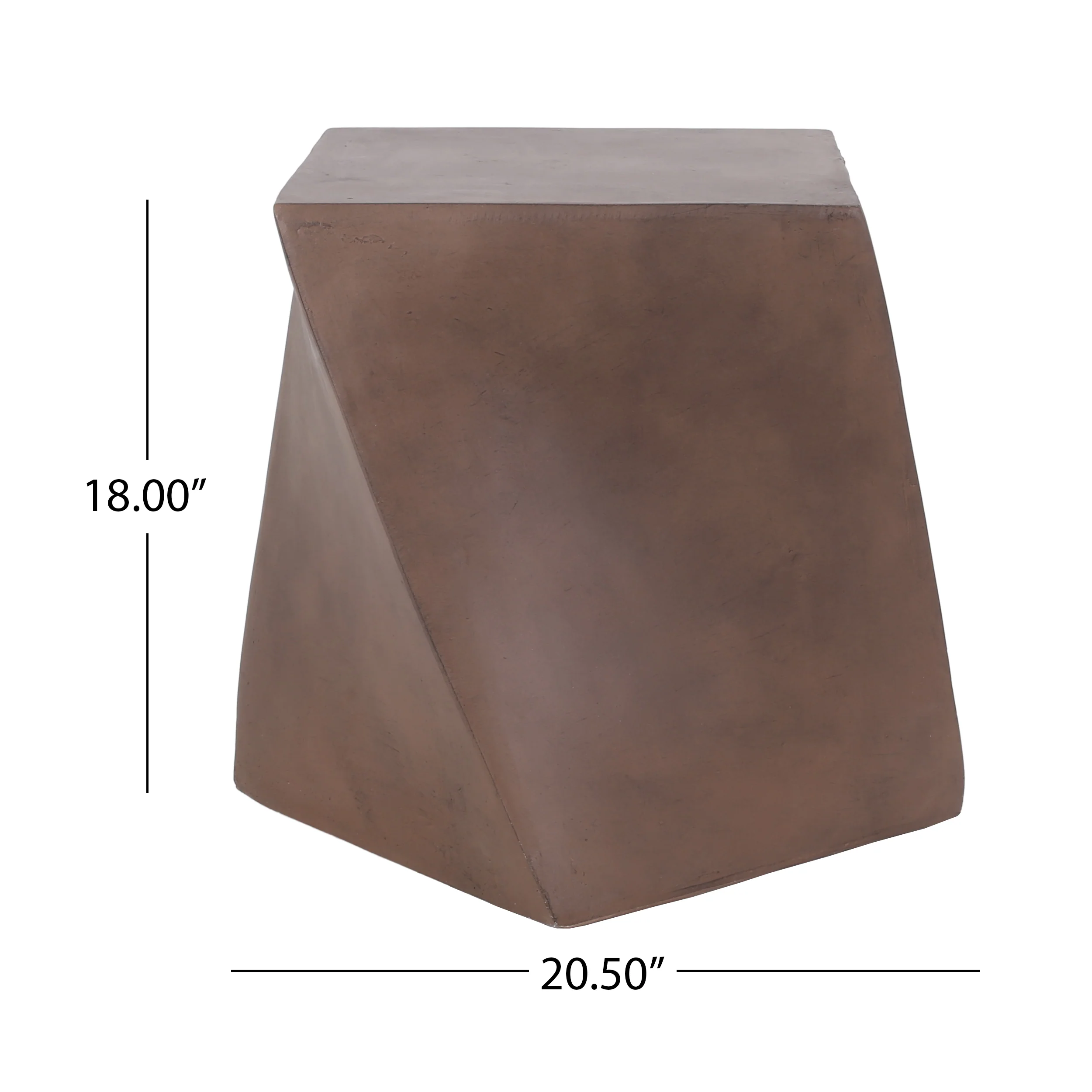 Pecor Outdoor Lightweight Concrete Side Table, Brown - furnbro
