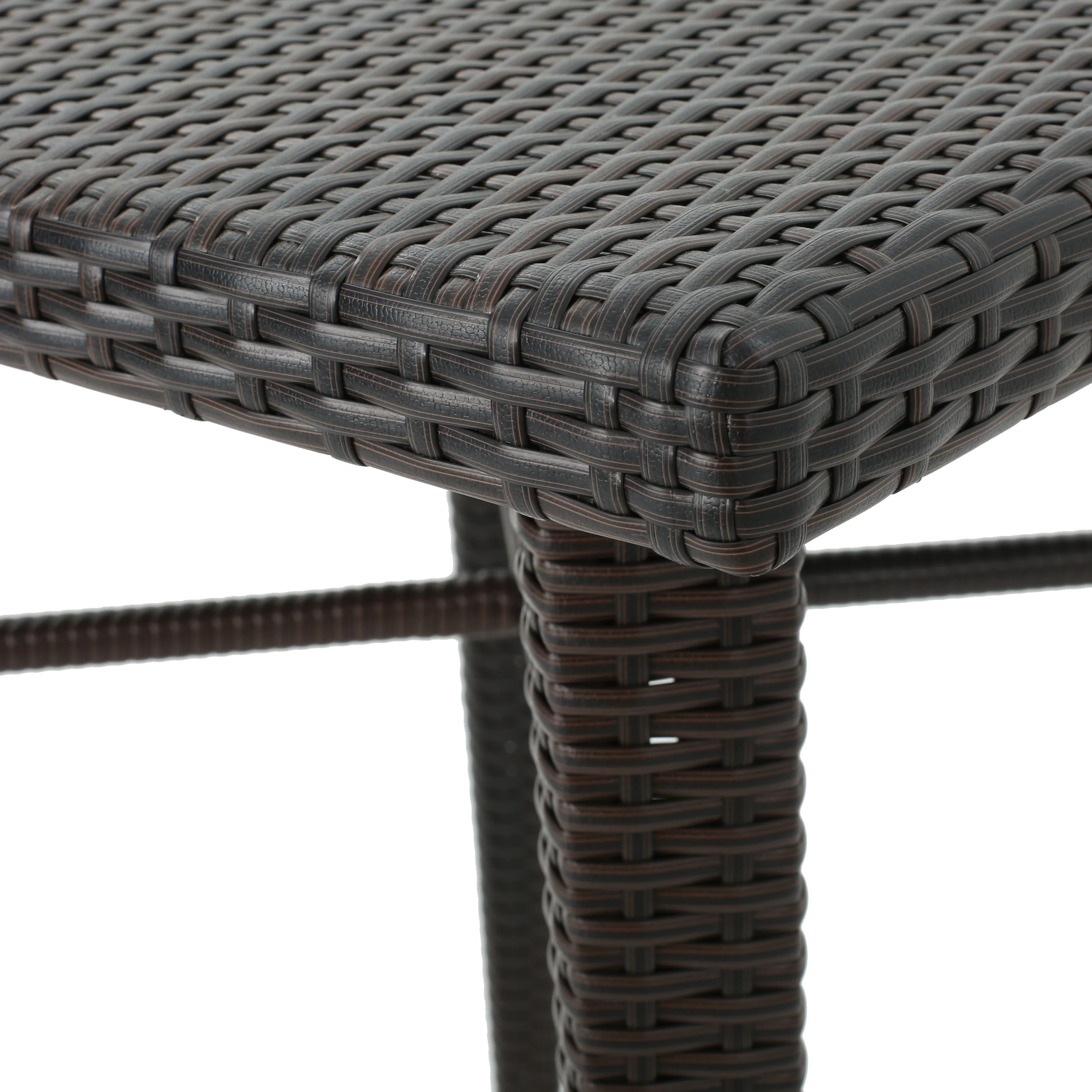 Dom Outdoor 32.5 Inch Square Multi-brown Wicker Bar Table - furnishings