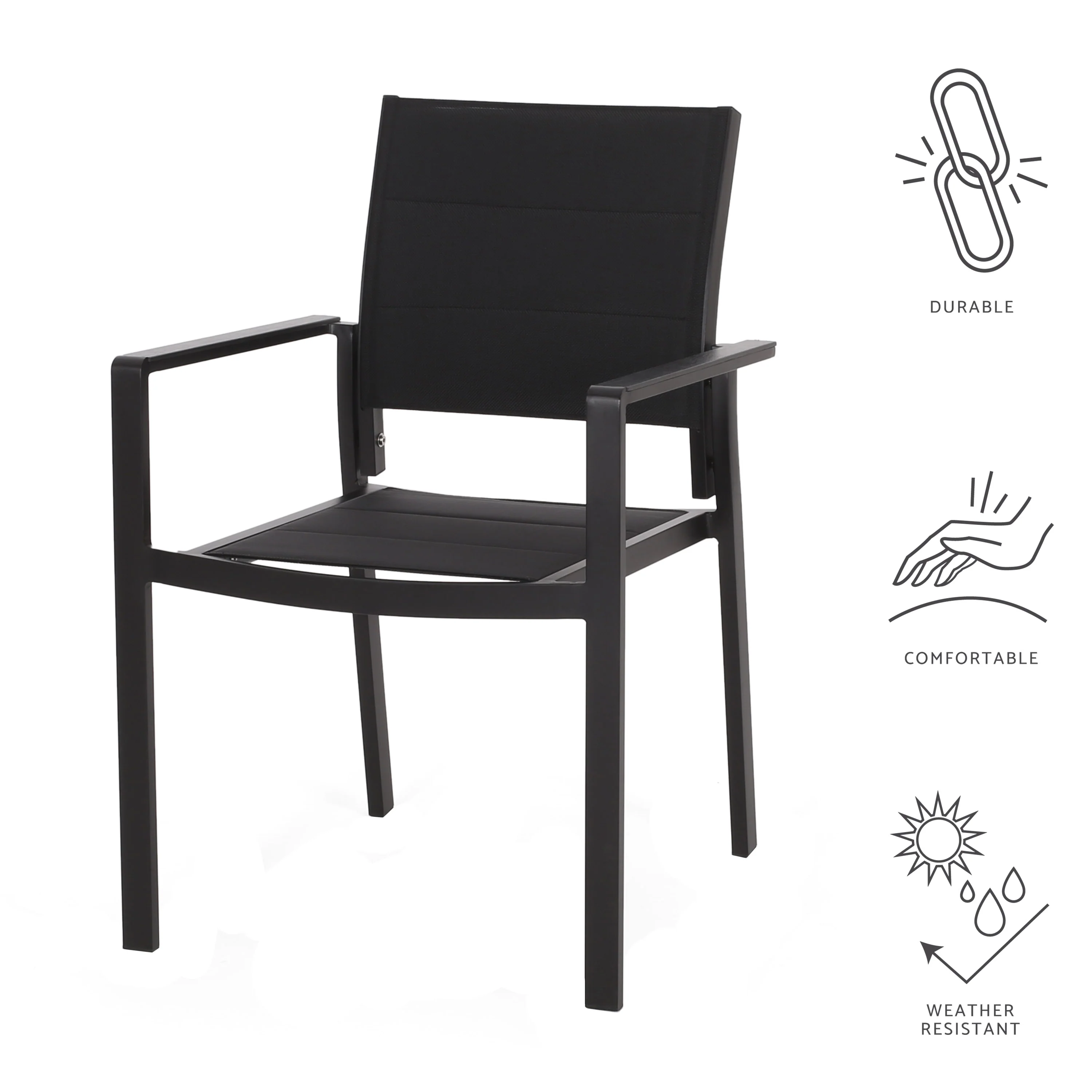 Curtisian Outdoor Mesh and Aluminum Dining Chairs - furnishings