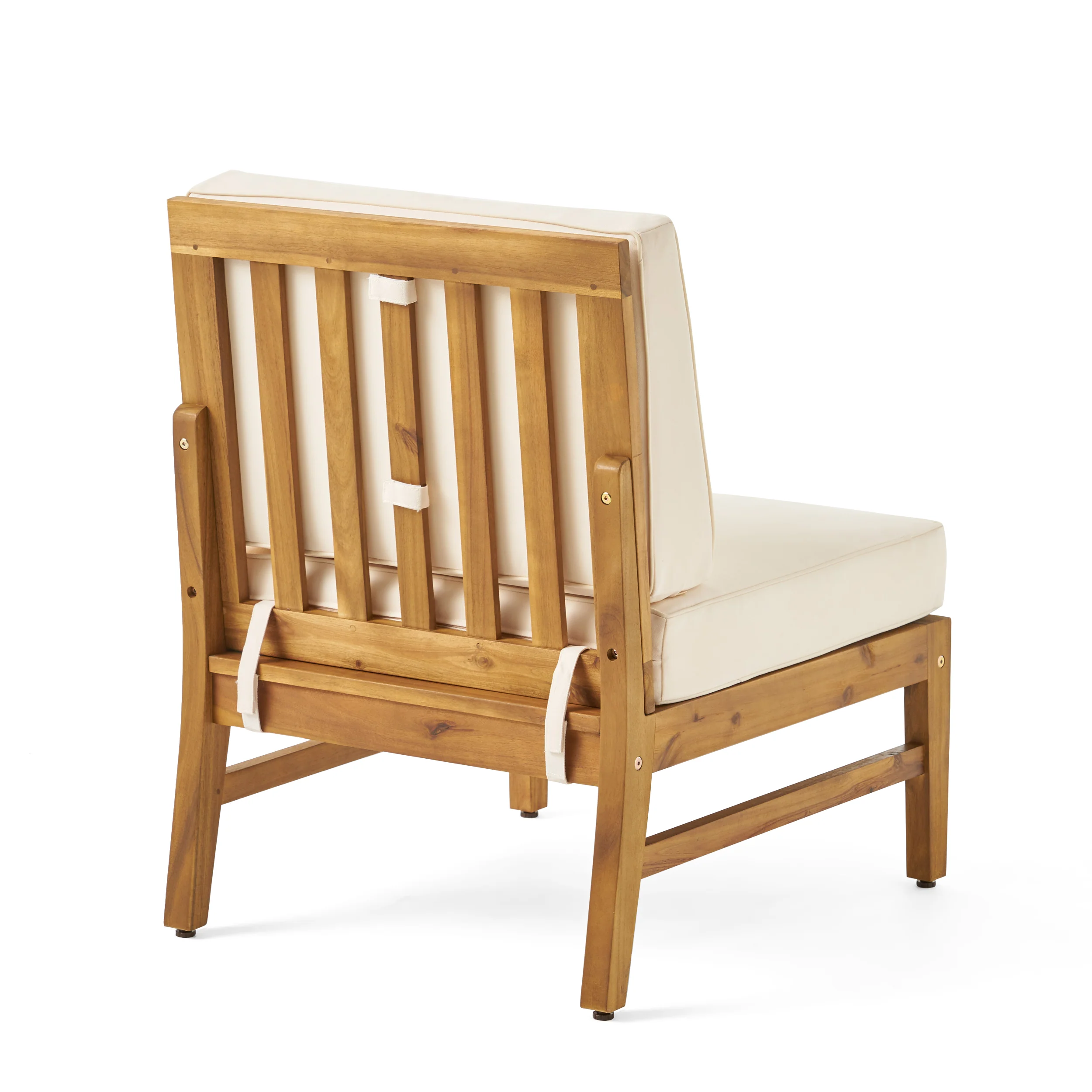 Nyeemah Outdoor 5 Seater V-Shaped Acacia Wood Sofa Set with Square Fire Table and Tank - furnishings