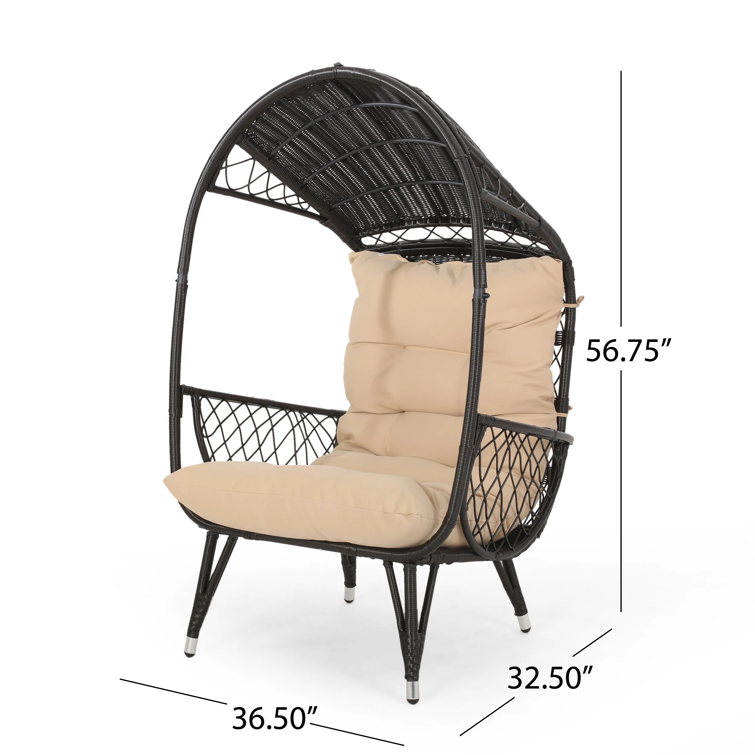 Primo Outdoor Wicker Freestanding Basket Chair - furnishings