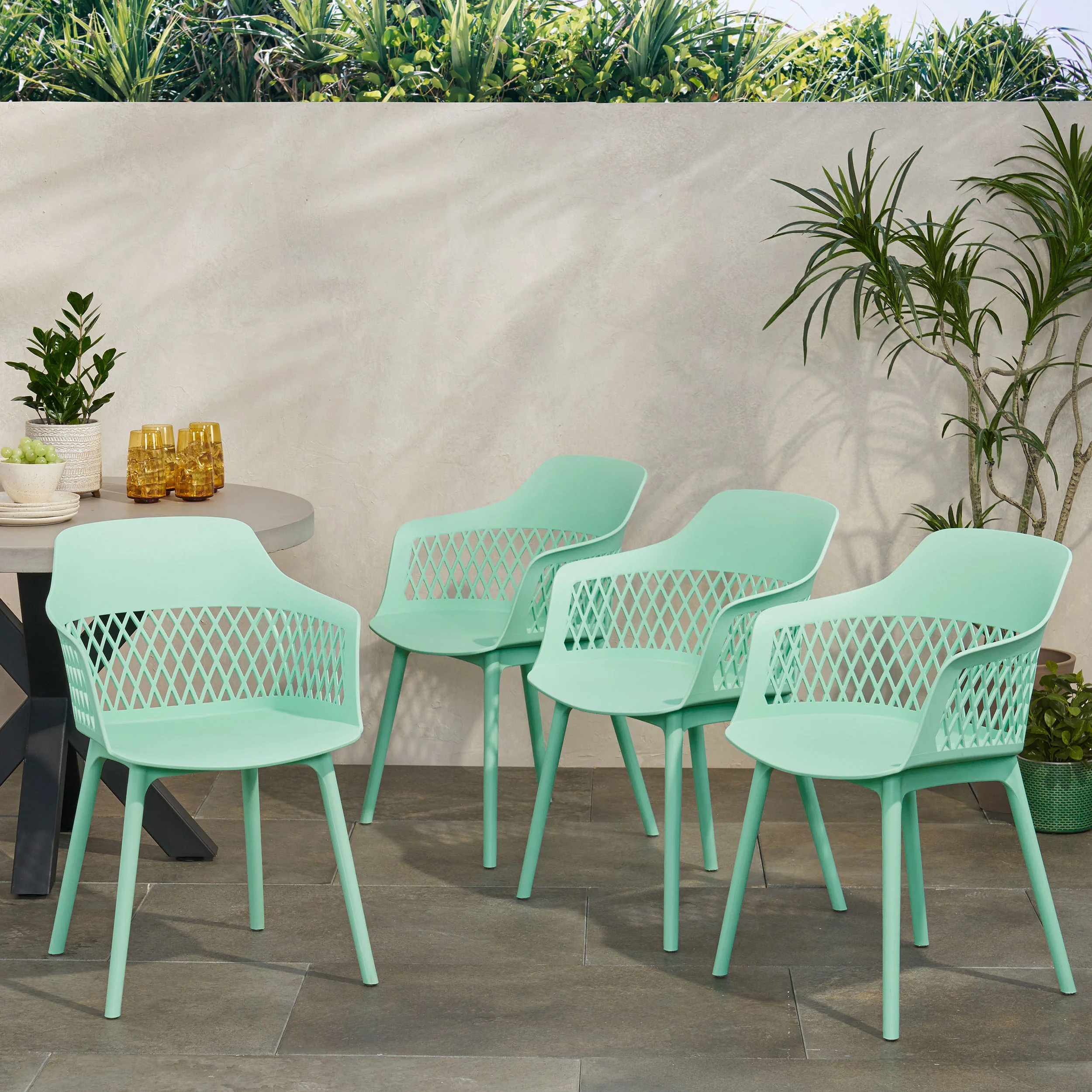 Airyanna Outdoor Modern Dining Chair (Set of 4) - furnishings