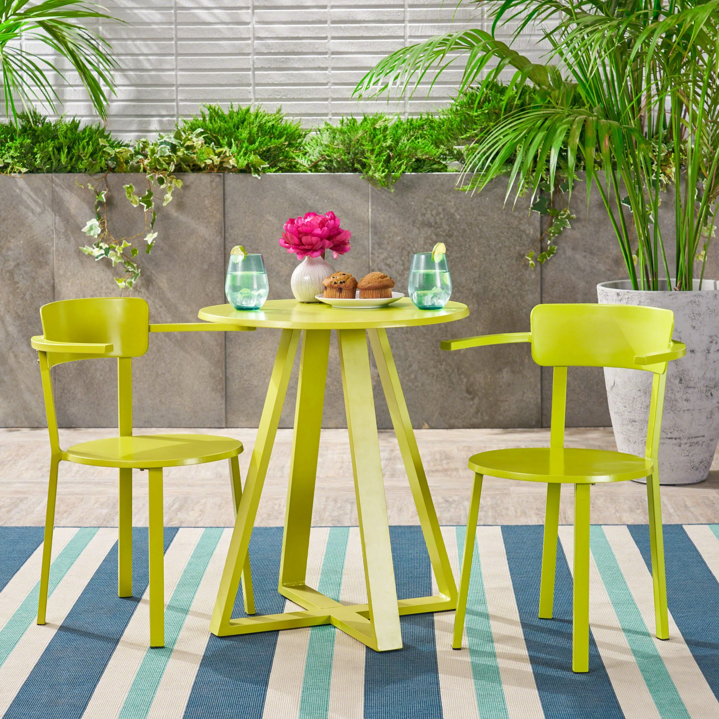 Kate Outdoor Iron Bistro Set - furnishings