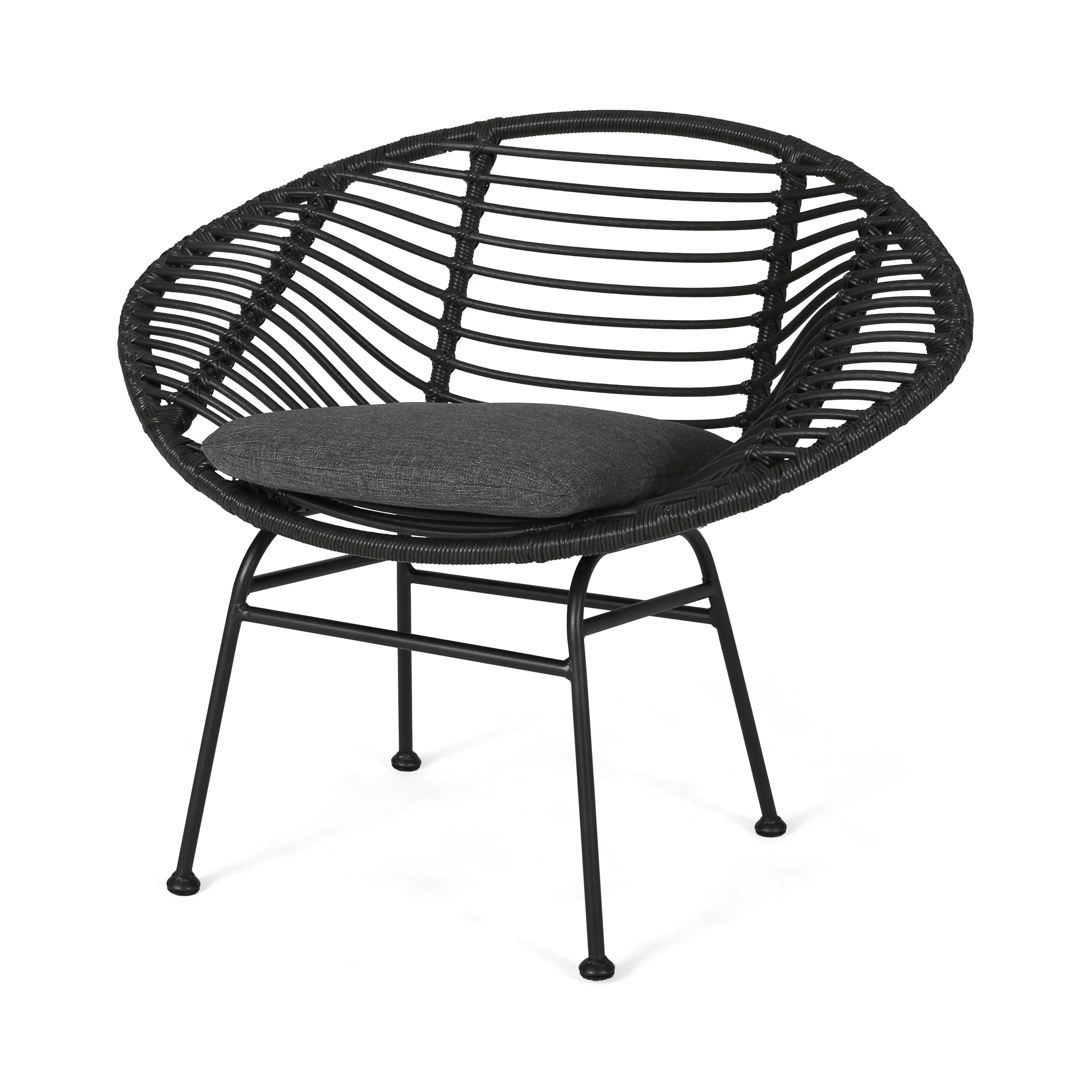Aleah Outdoor Woven Faux Rattan Chairs with Cushions (Set of 2) - furnishings