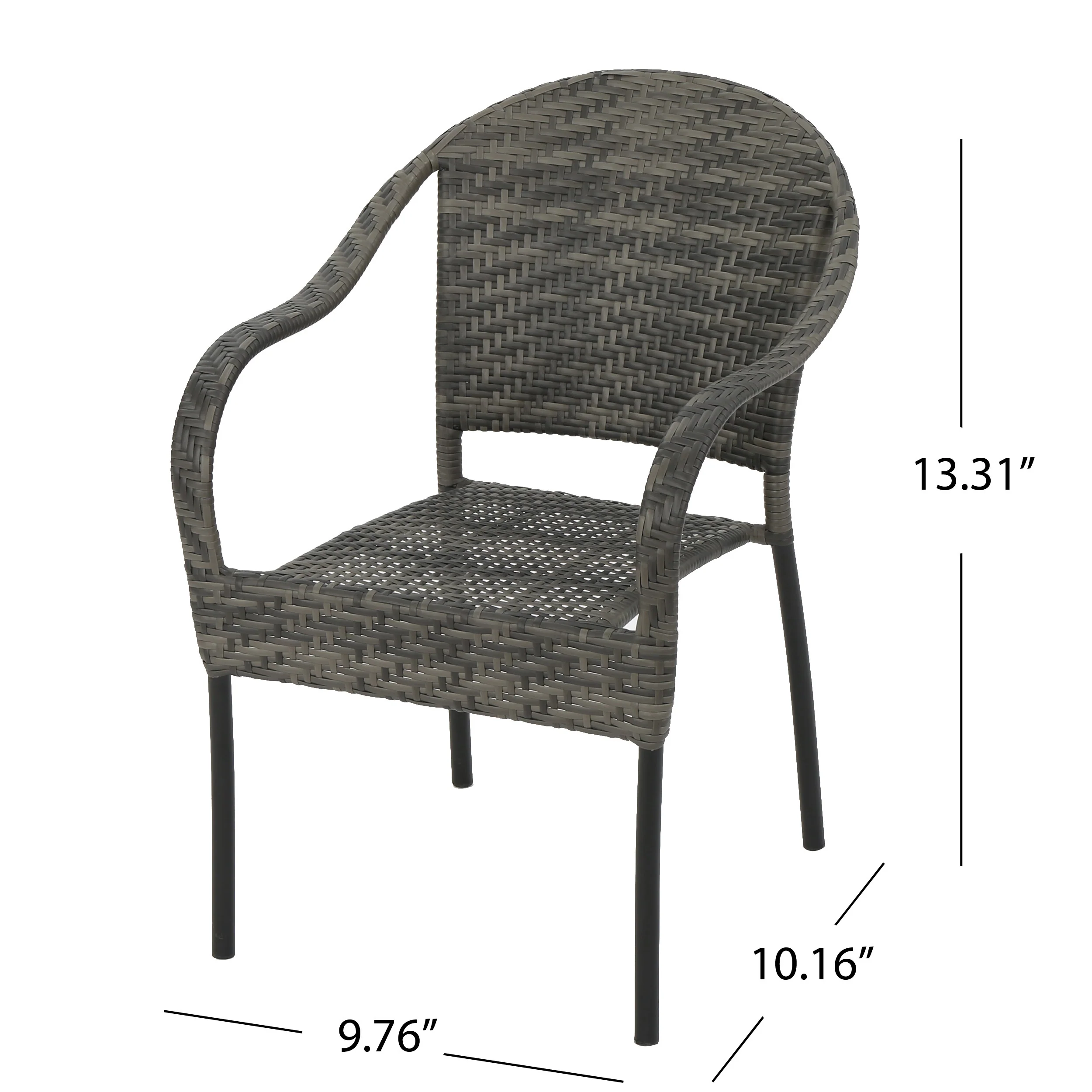 Livingston Outdoor Grey Wicker Chair (Set of 2) - furnishings