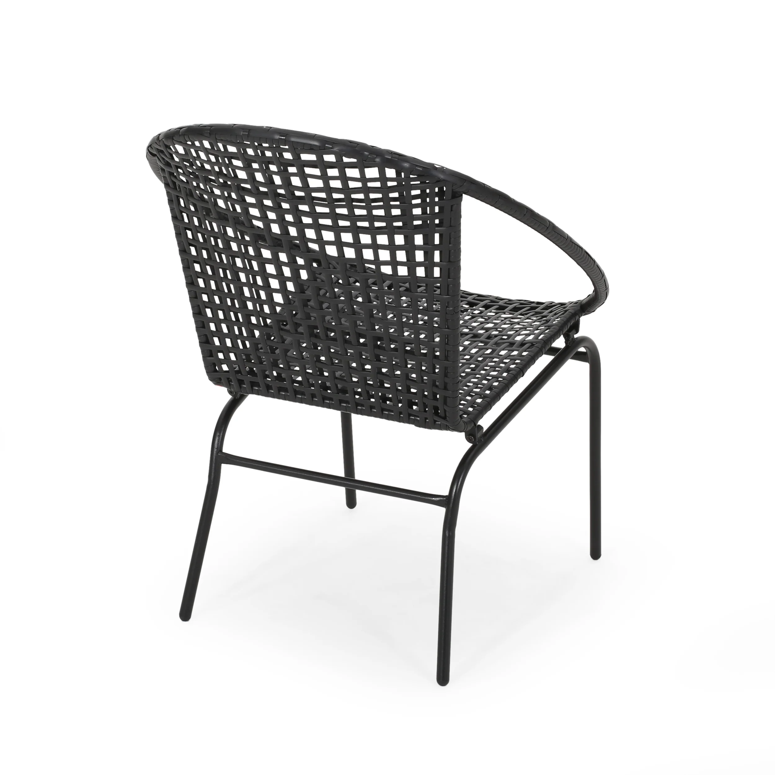 German Outdoor Modern Faux Rattan Club Chair (Set of 2) - furnishings