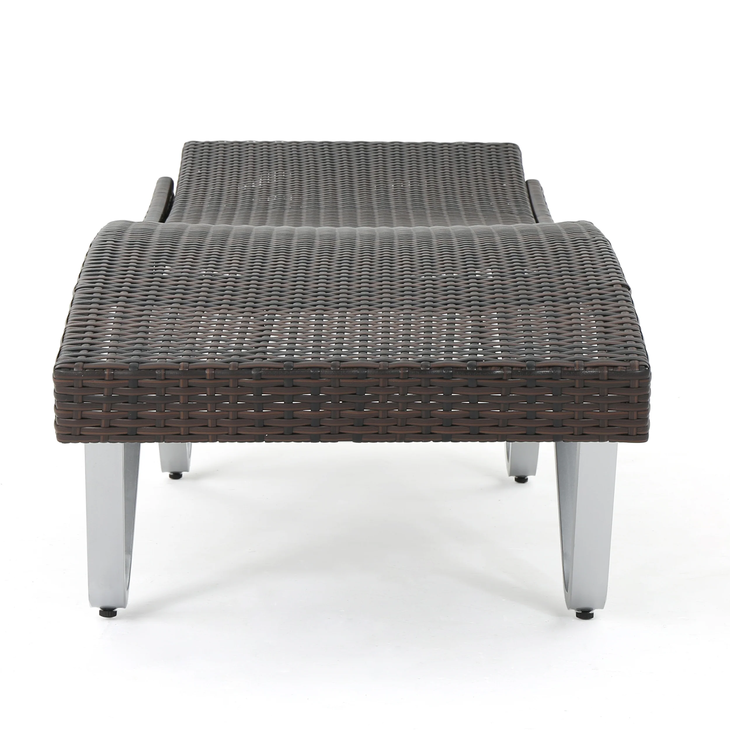 Manuela Outdoor Brown Wicker Aluminum Chaise Lounge Chair - furnishings