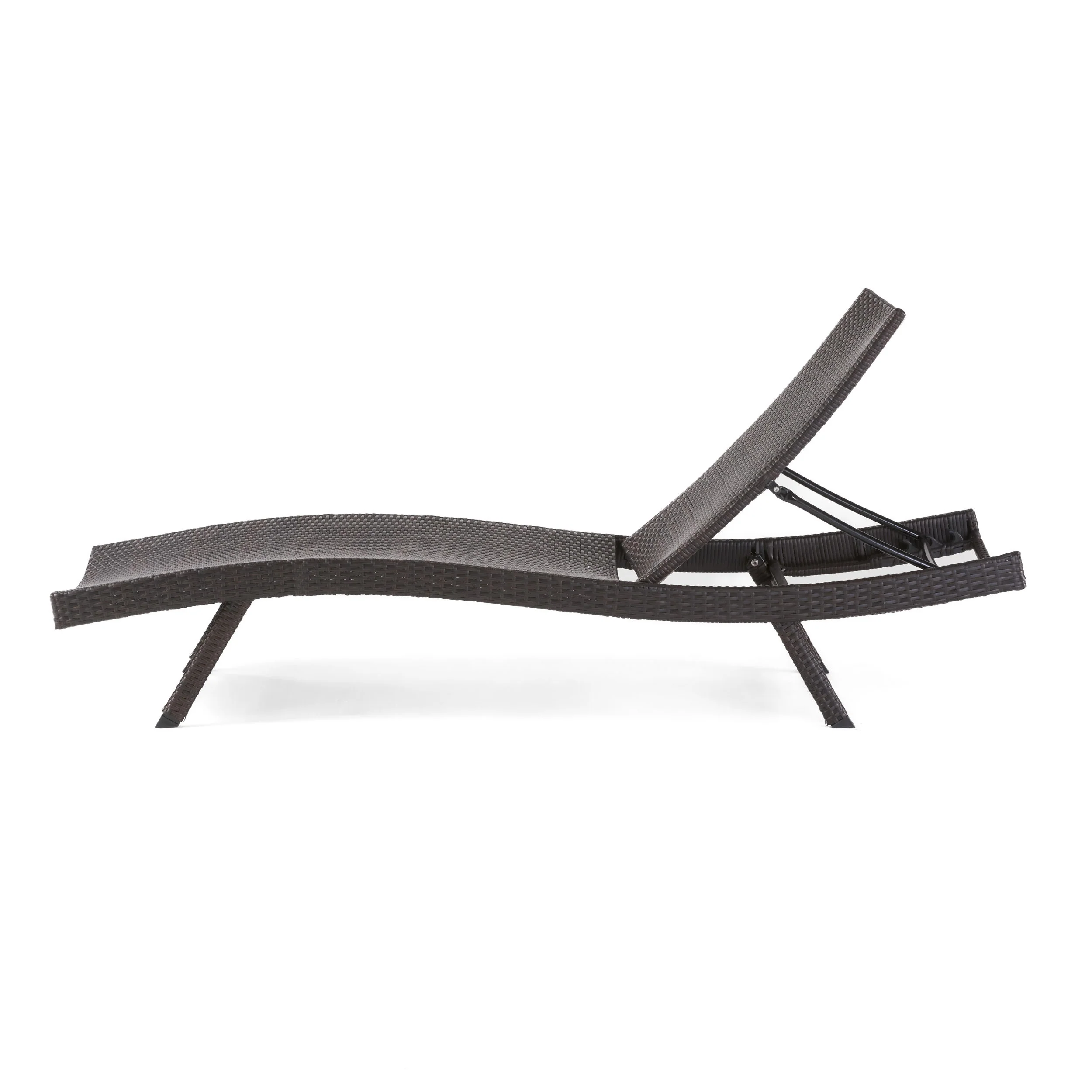 Eliana Outdoor Brown Wicker Adjustable Chaise Lounge Chair - furnishings