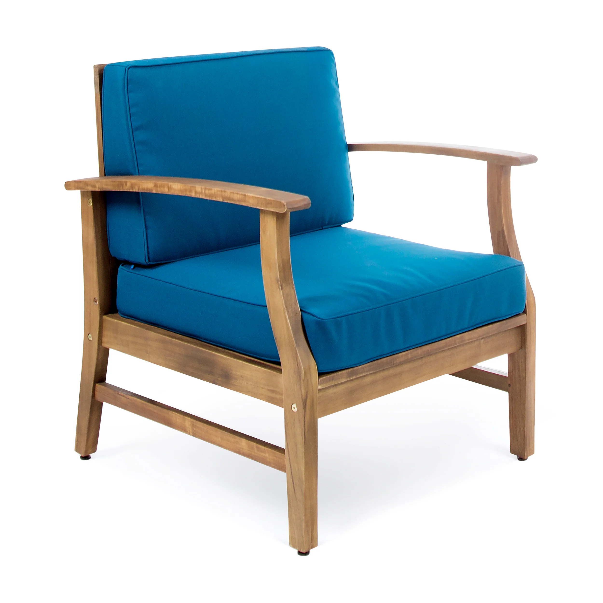 Pearl Outdoor 2 Seater Acacia Wood Chat Set with Cushions - furnishings