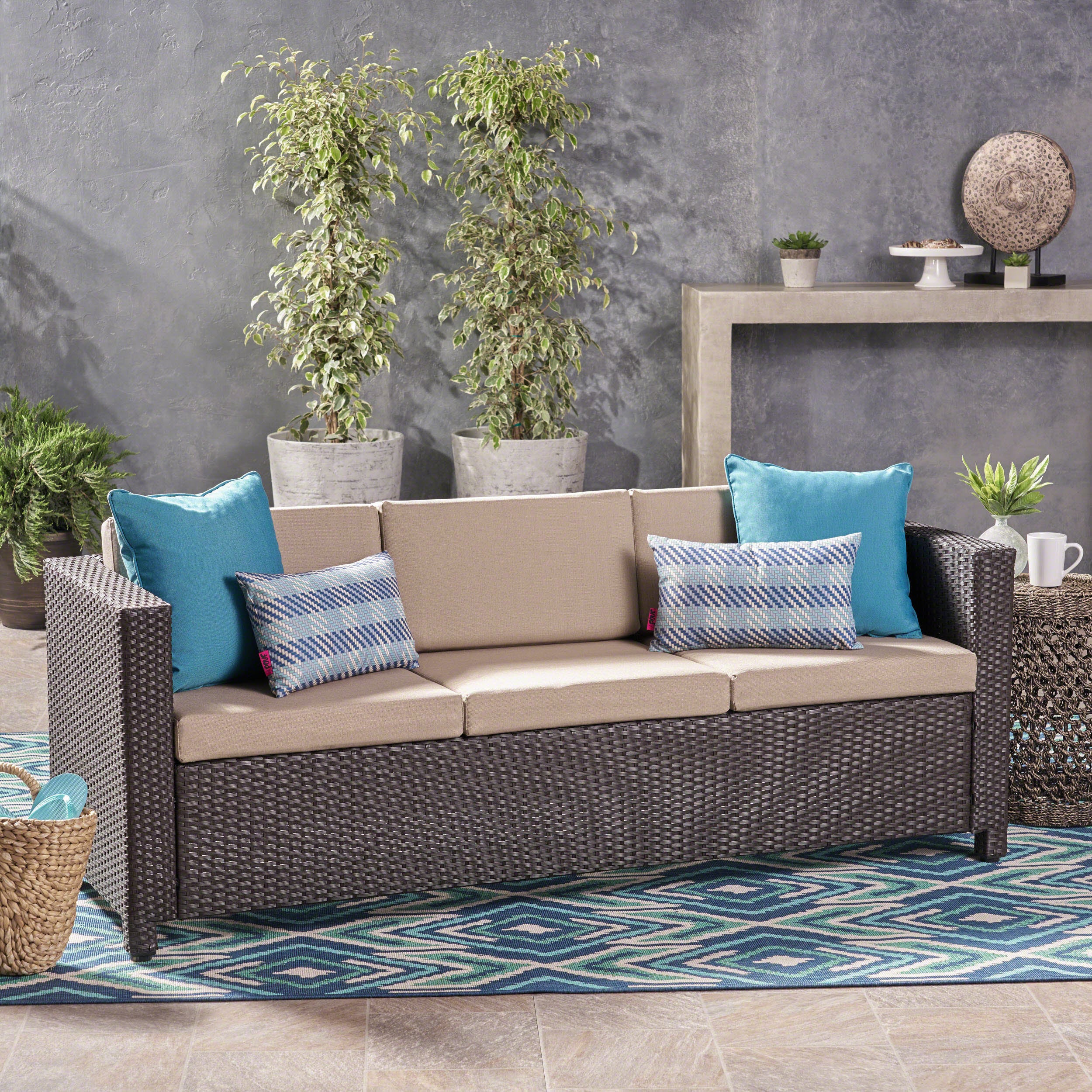Cony Outdoor Wicker 3 Seater Sofa - furnishings