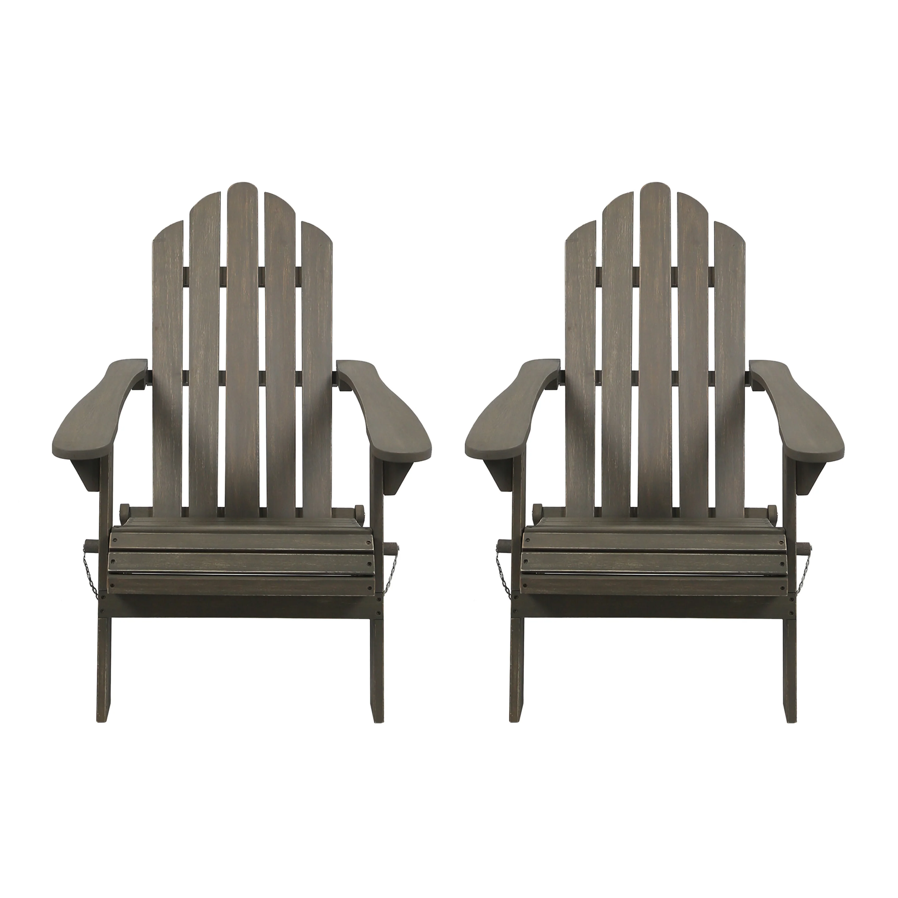 Cara Outdoor Acacia Wood Foldable Adirondack Chairs, Set of 2 - furnishings