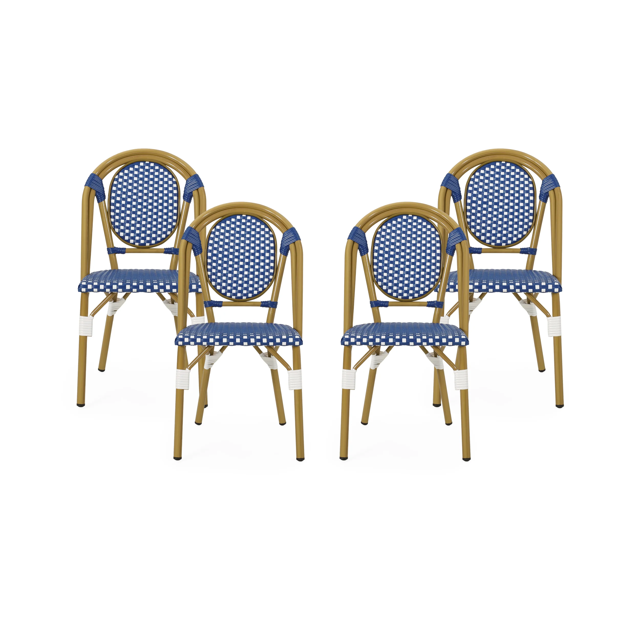 Kazaria Outdoor French Bistro Chairs (Set of 4) - furnishings