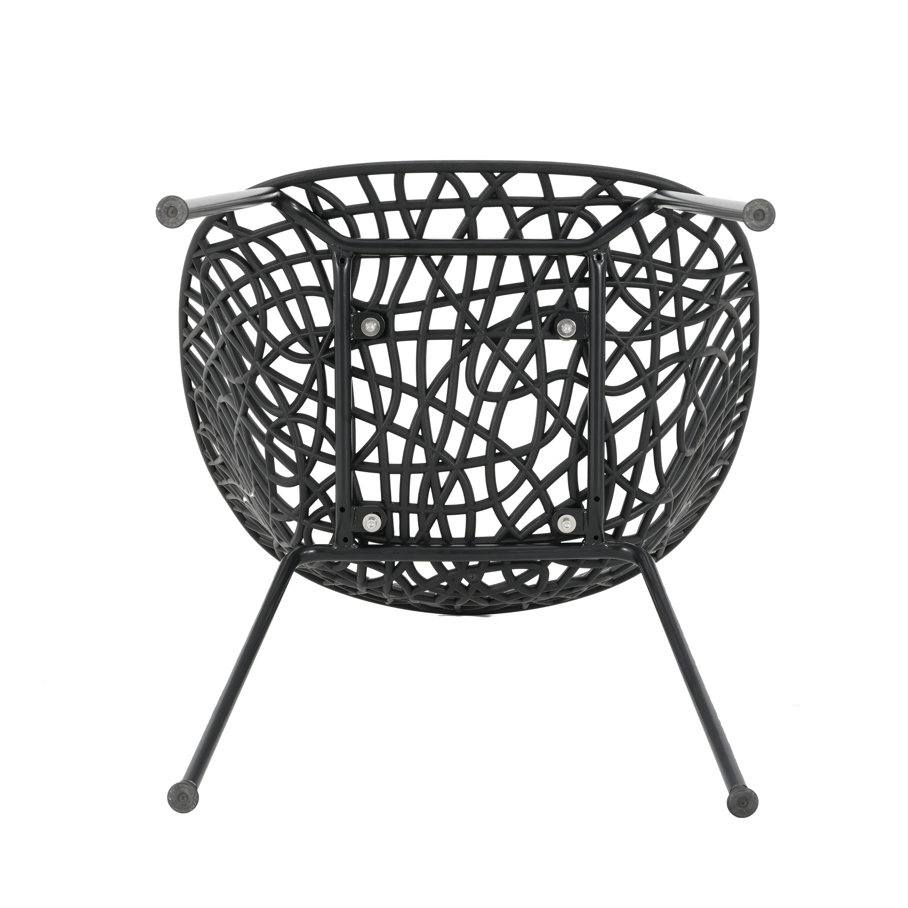 Dahliae Outdoor Patio Dining Chairs, Iron & Plastic, Set of 2 - furnishings