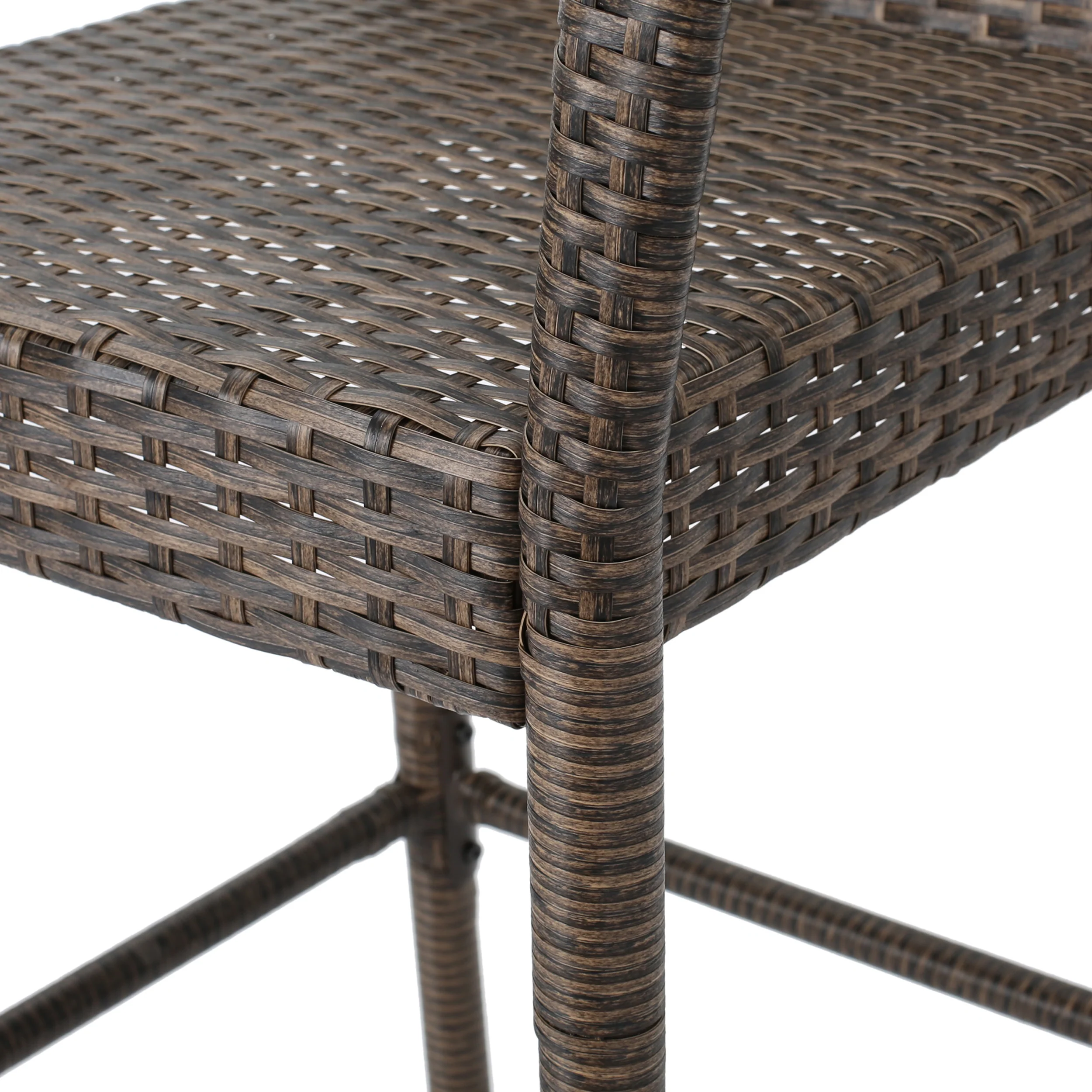 Conquista 30-Inch Outdoor Mix Mocha Wicker Barstool - furnishings
