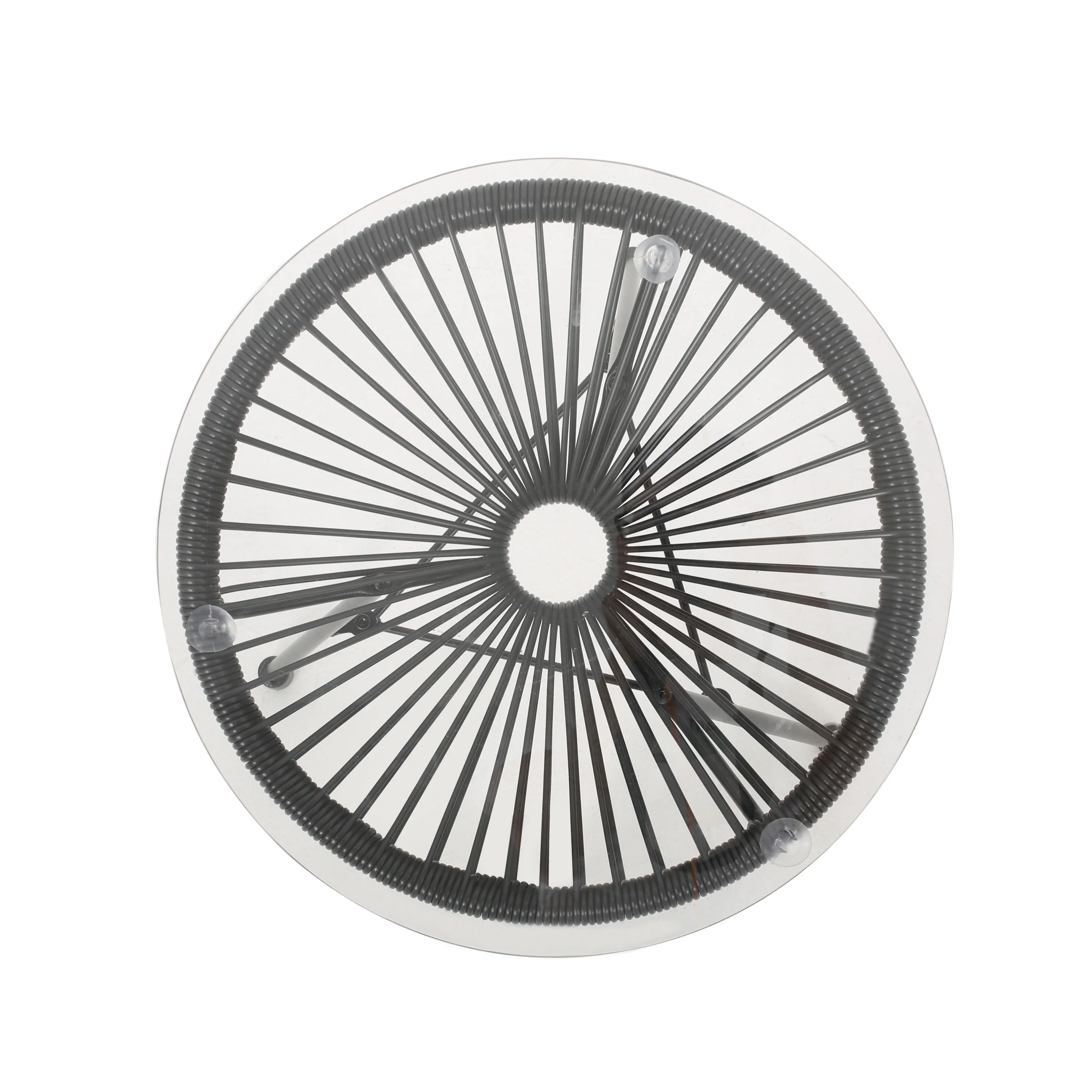 Chrissy Outdoor Modern Faux Rattan Side Table with Tempered Glass Top - furnishings