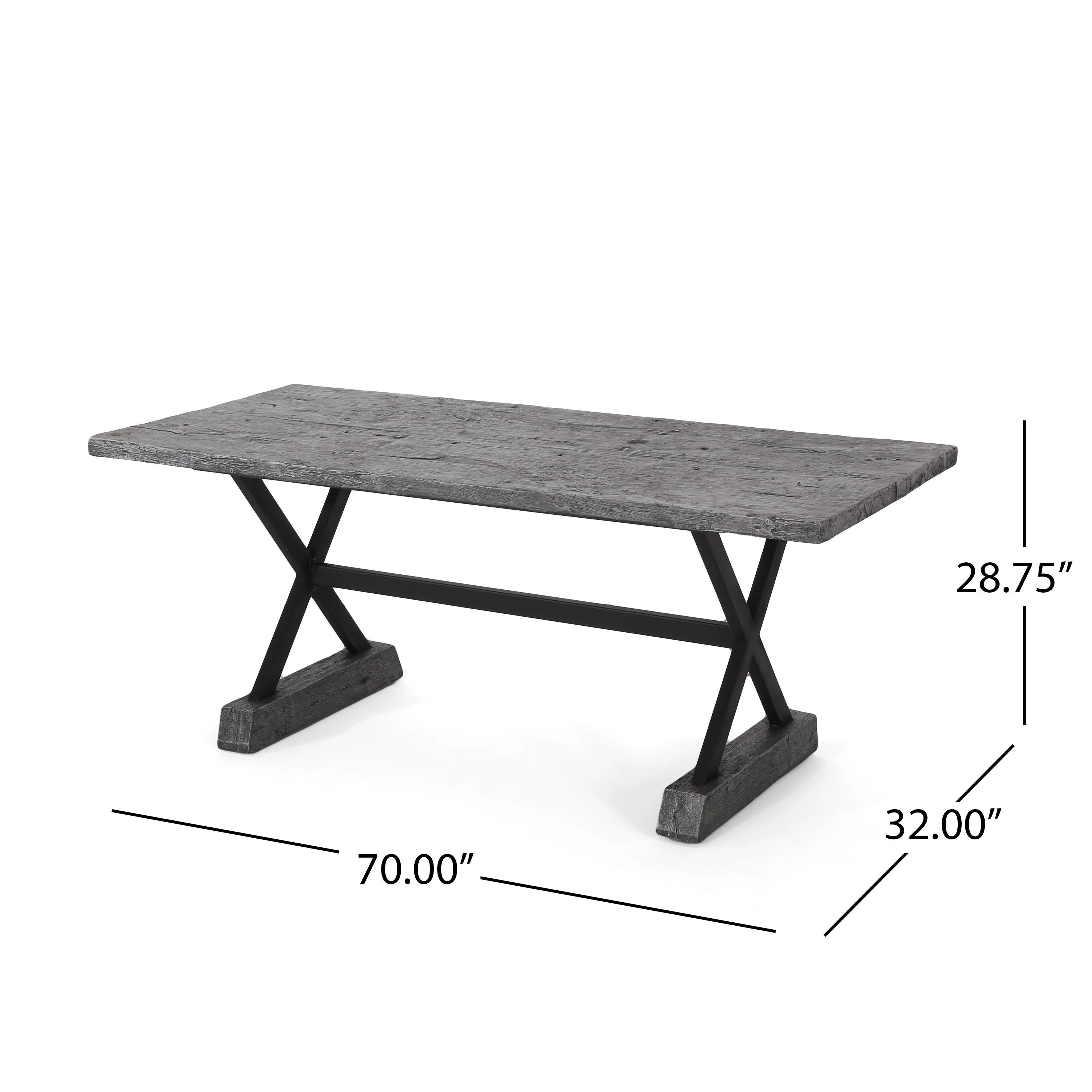 Lavelle Outdoor Lightweight Concrete Dining Table - furnishings
