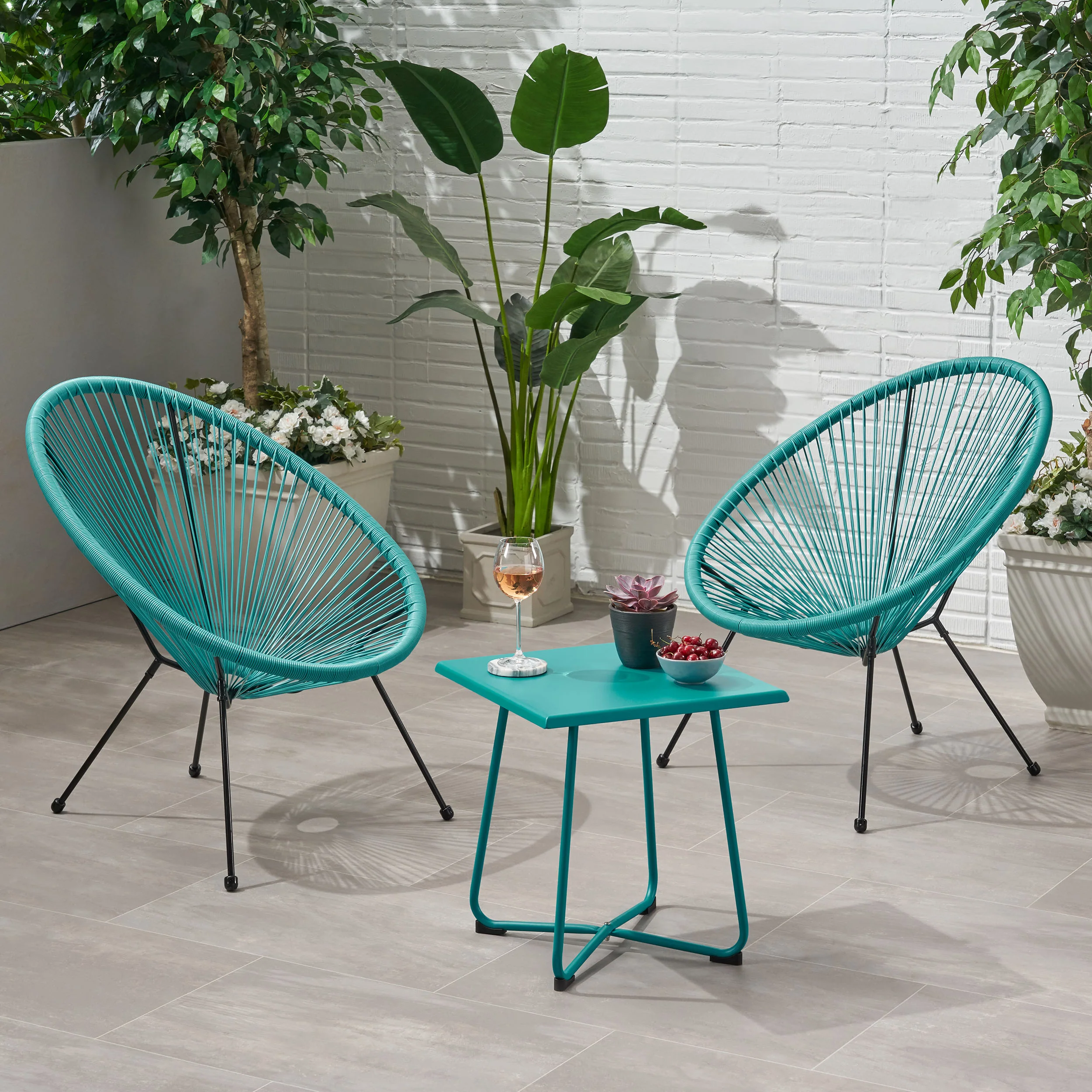 Major Outdoor Woven 3 Piece Chat Set - furnishings