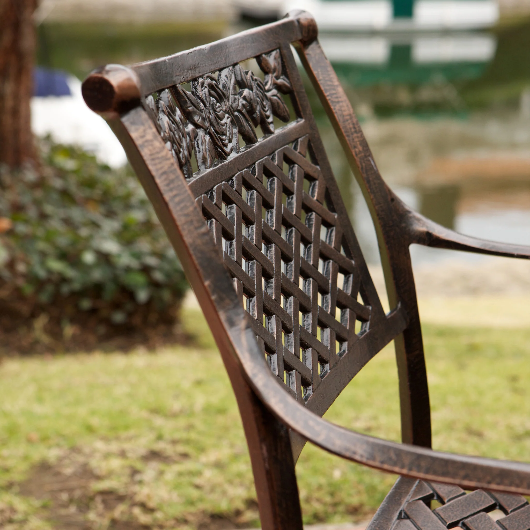 Sierra Outdoor Cast Aluminum Dining Chairs (Set of 2) - furnishings
