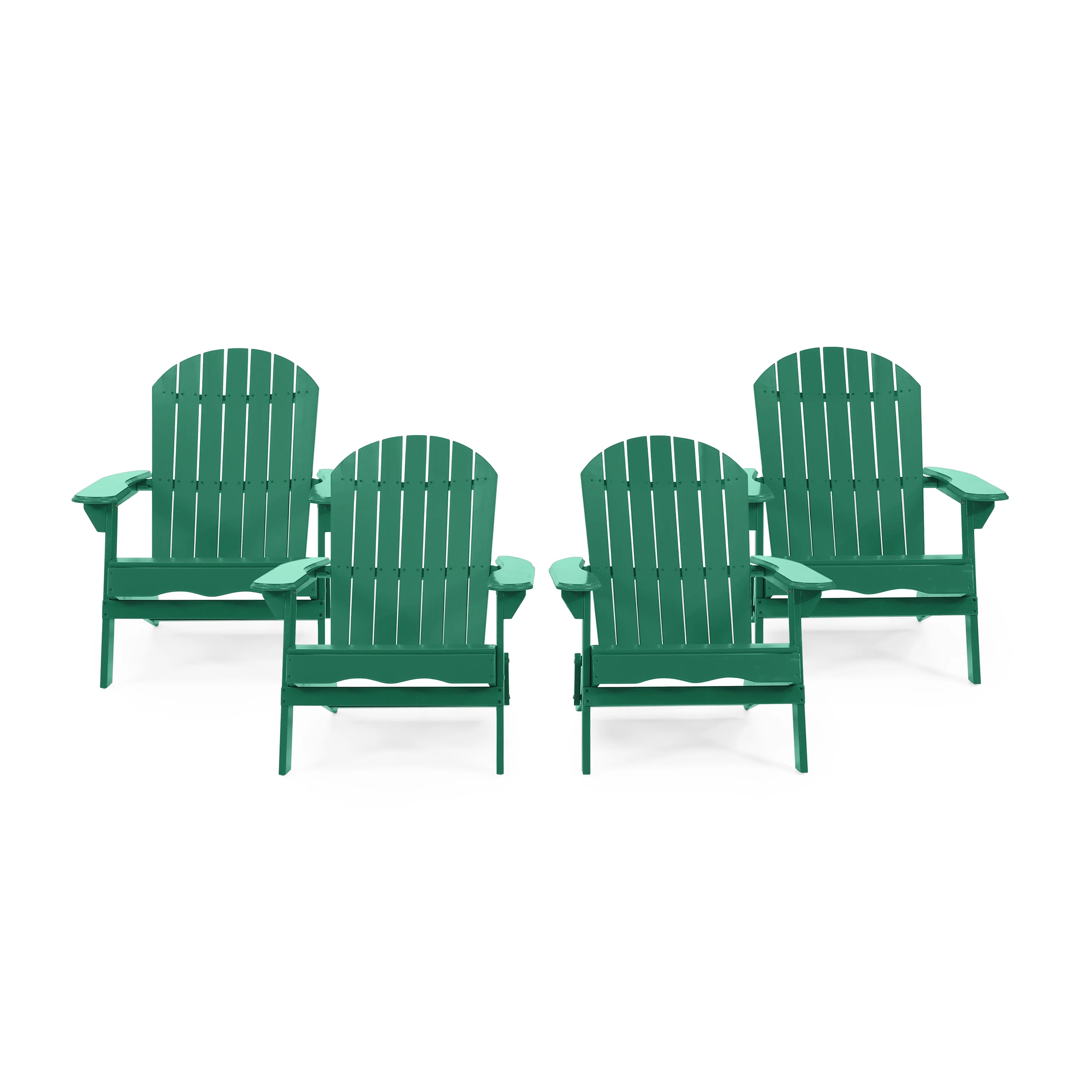 Cartagena Outdoor Rustic Acacia Wood Folding Adirondack Chair, Set of 4 - furnishings