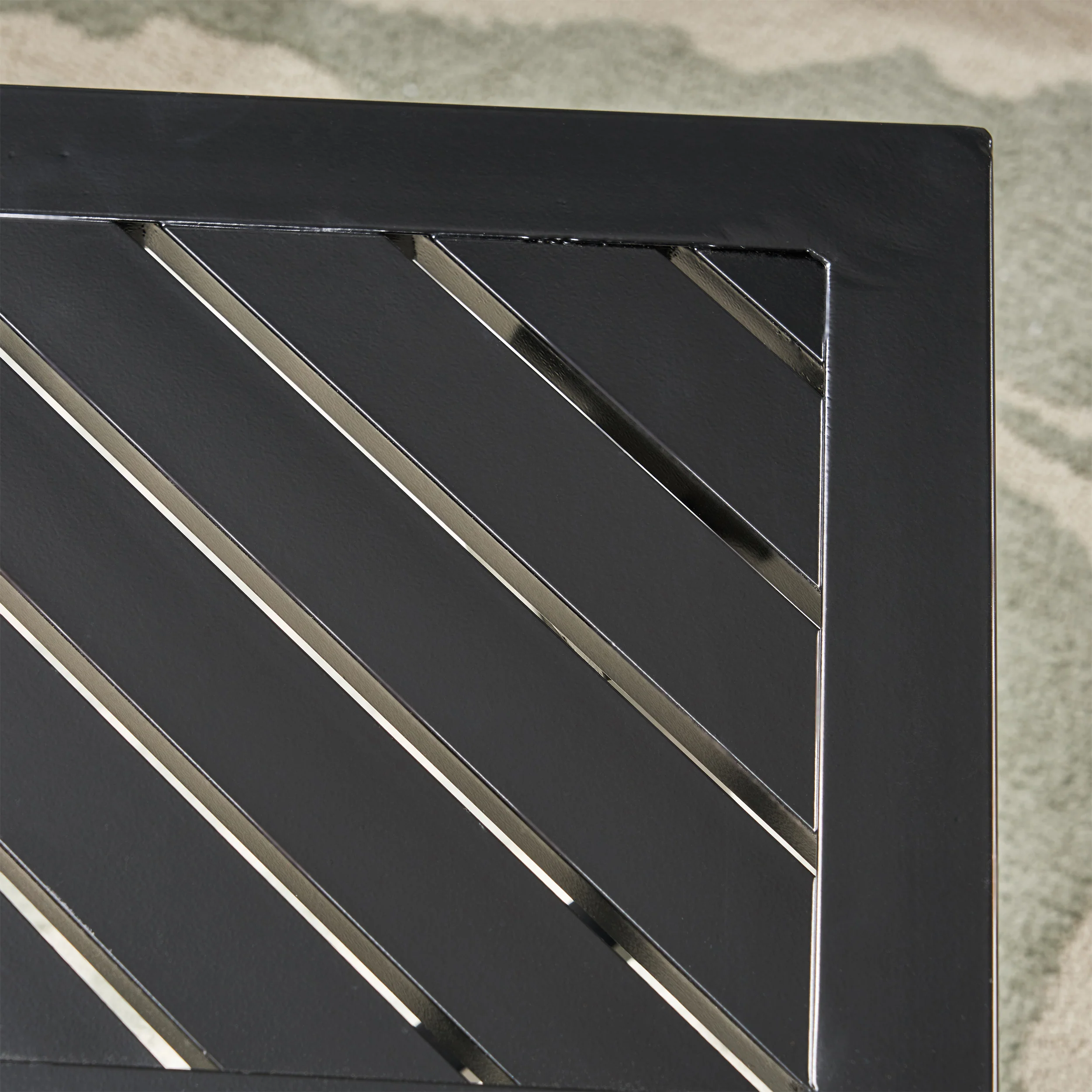 Carlson Diego Outdoor Aluminum Side Table, Matte Black - furnishings