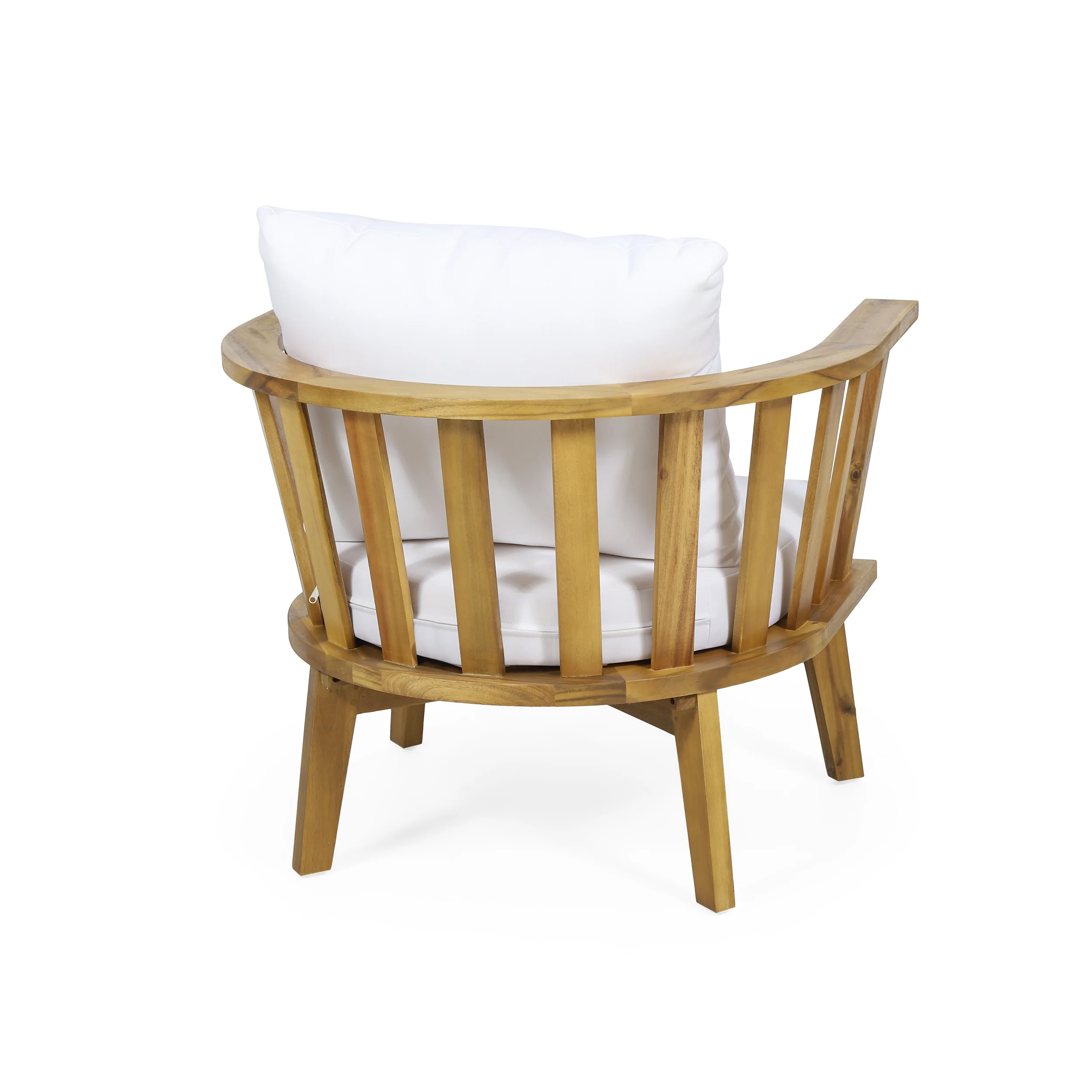 Heloise Outdoor Acacia Wood 2 Seater Club Chairs and Side Table Set - furnishings