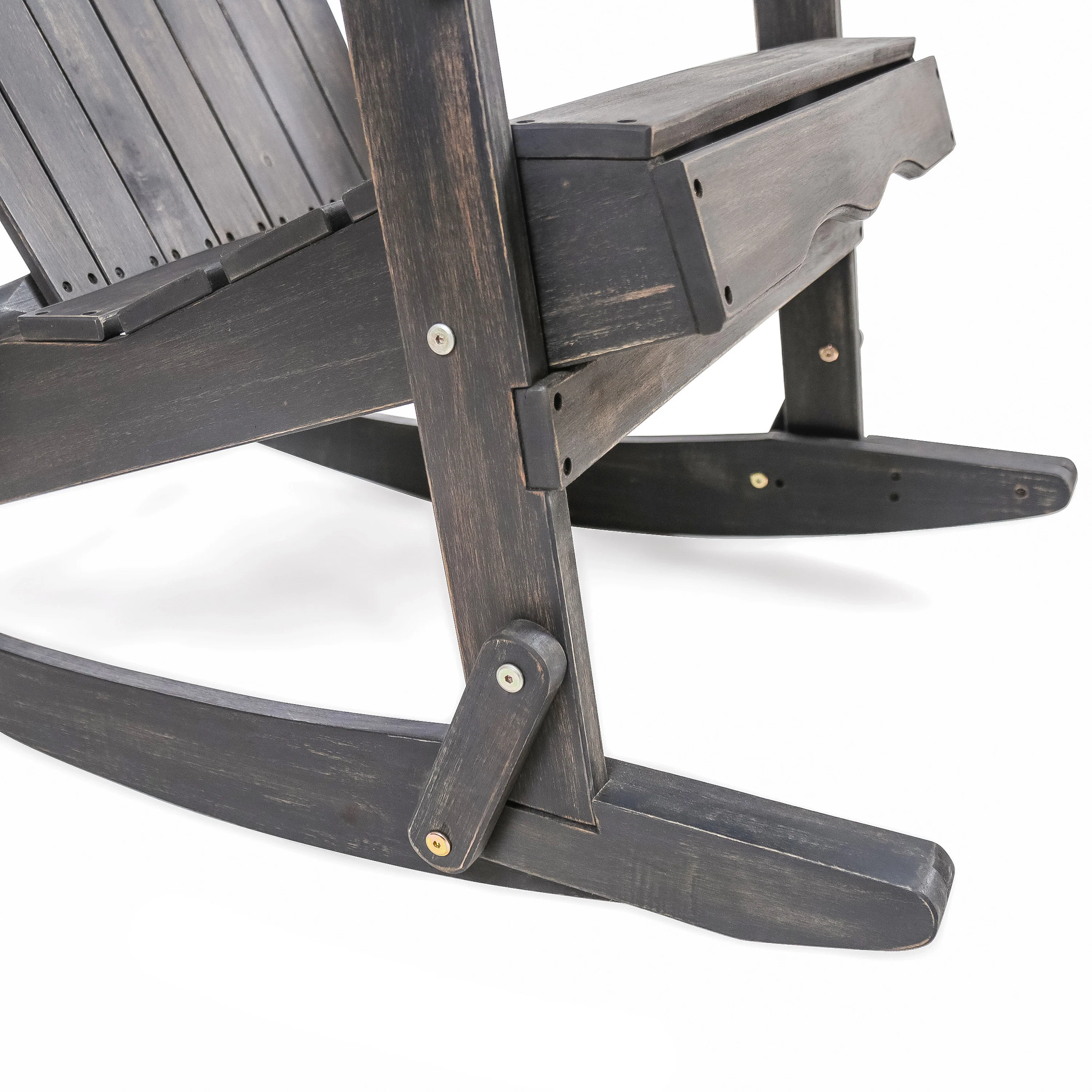 Vivian Outdoor Acacia Wood Adirondack Rocking Chair - furnishings