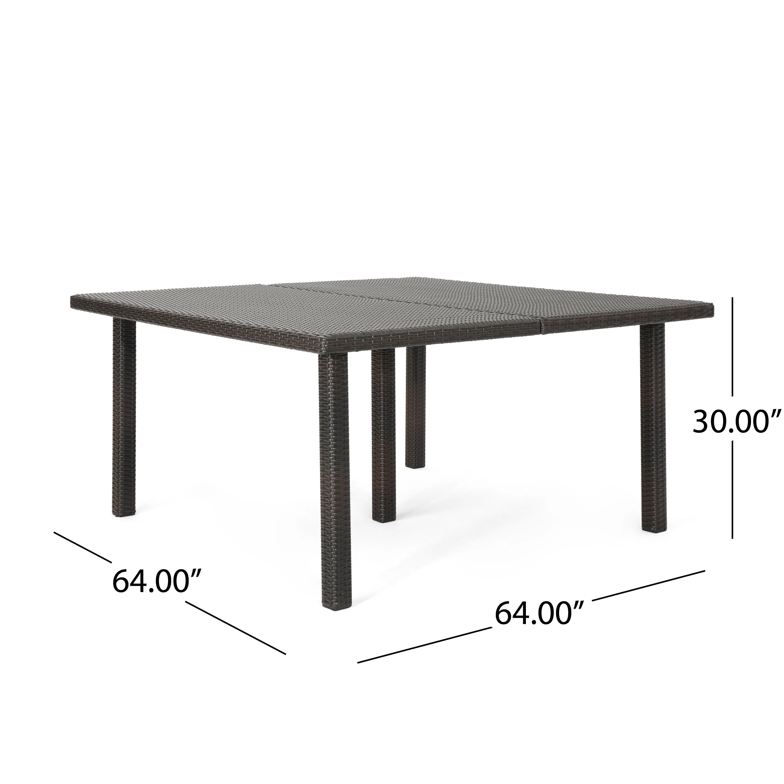 Fern Outdoor 64 Inch Wicker Square Dining Table - furnishings