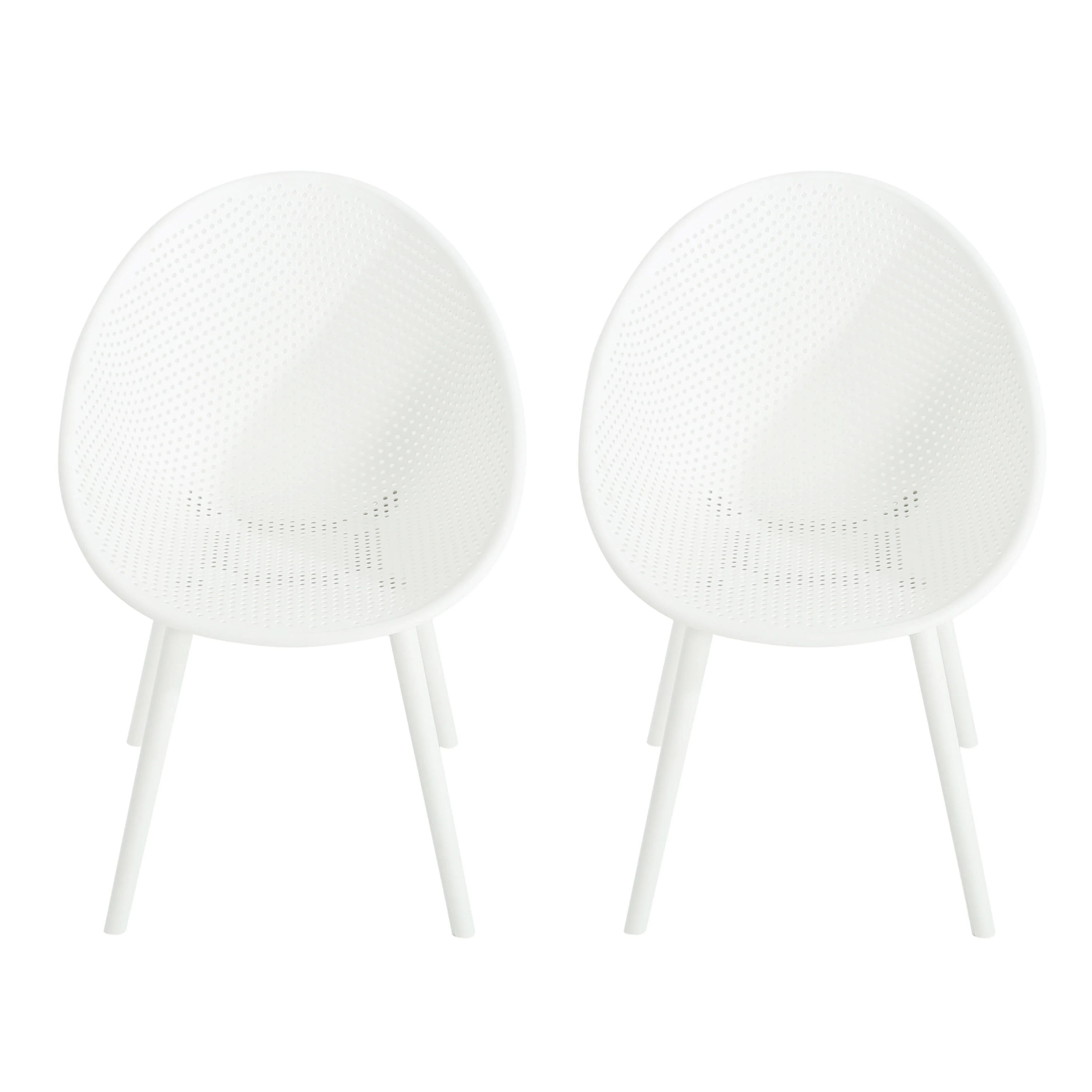 Indoor & Outdoor Polypropelene Plastic Gable Dining Chair, Set of 2 - furnishings