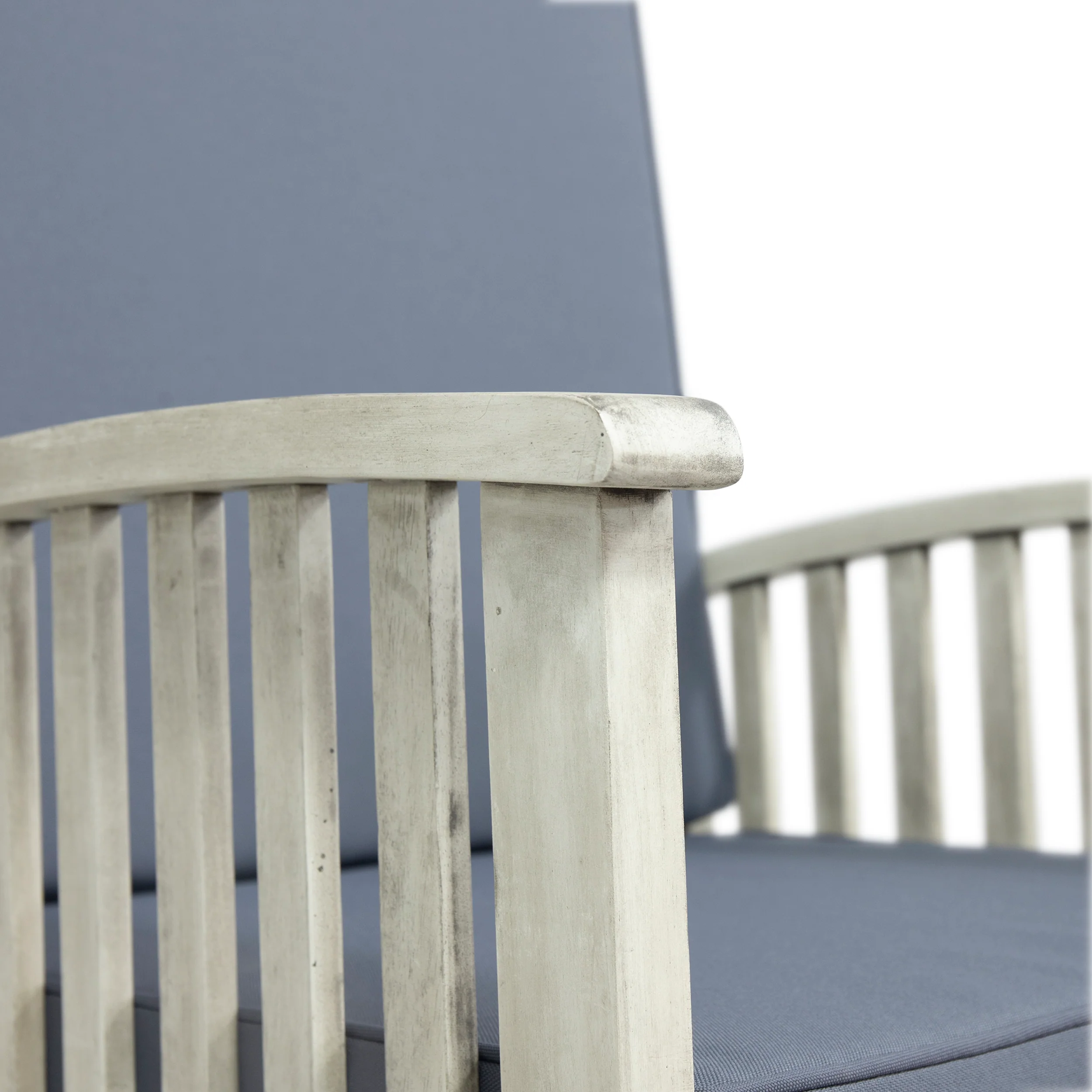 Emma Outdoor Acacia Wood 2 Seater Rocking Chairs and Side Table Set - furnishings