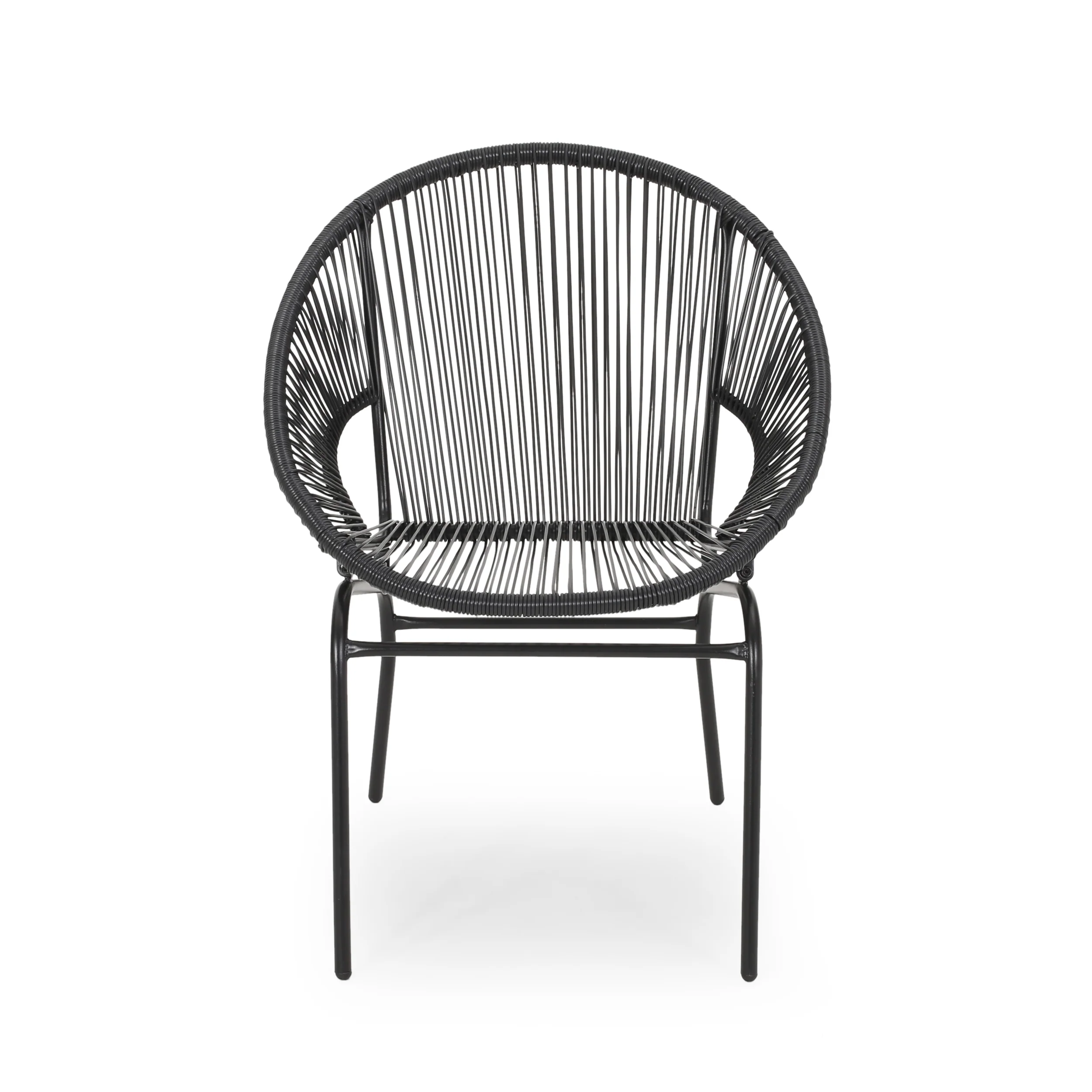 Chrissy Outdoor Modern Faux Rattan Club Chair (Set of 2) - furnishings
