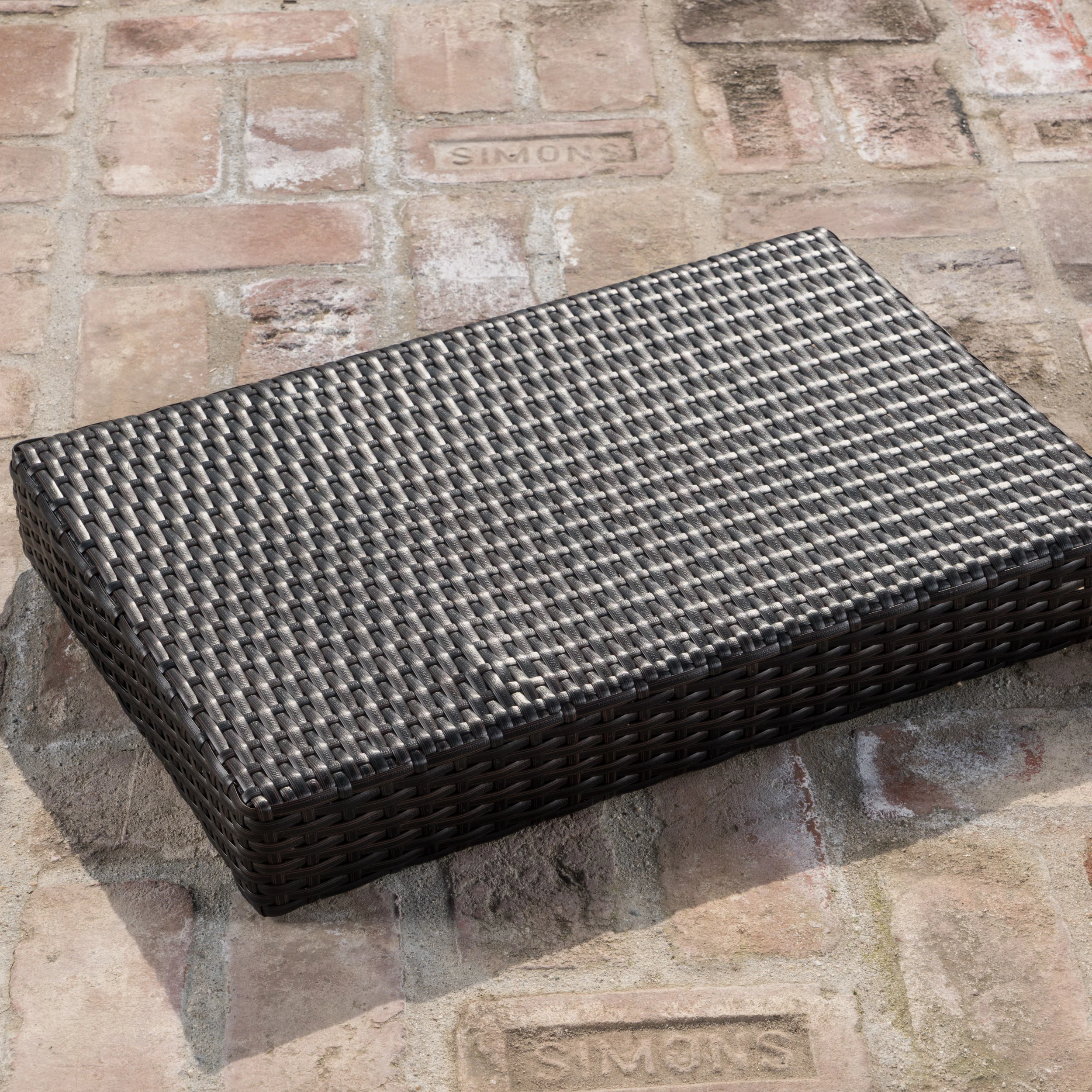 Thelma Outdoor Wicker Chaise Lounge w/ Aluminum Frame & Table - furnishings