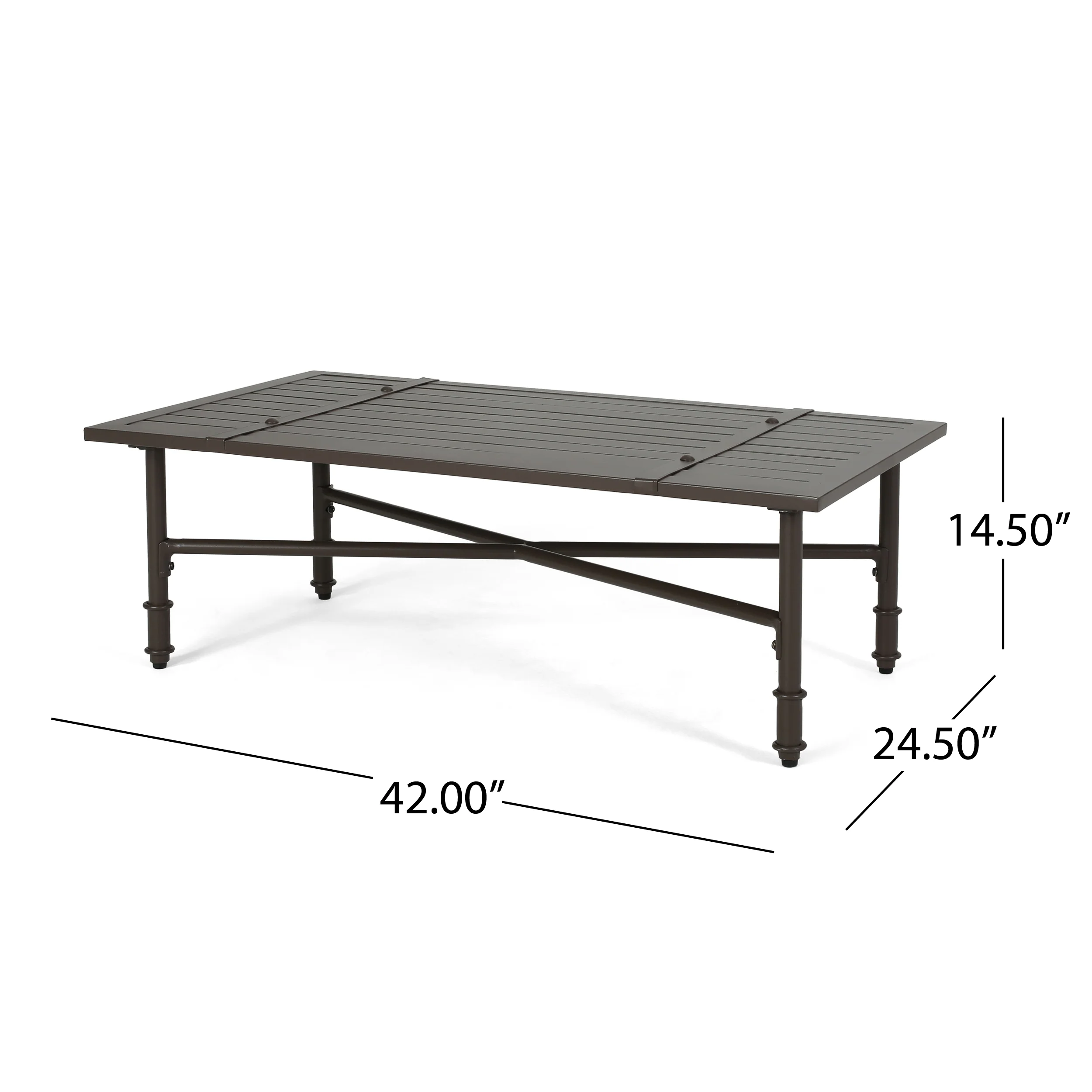Francis Outdoor Aluminum Loveseat and Coffee Table with Cushions - furnishings