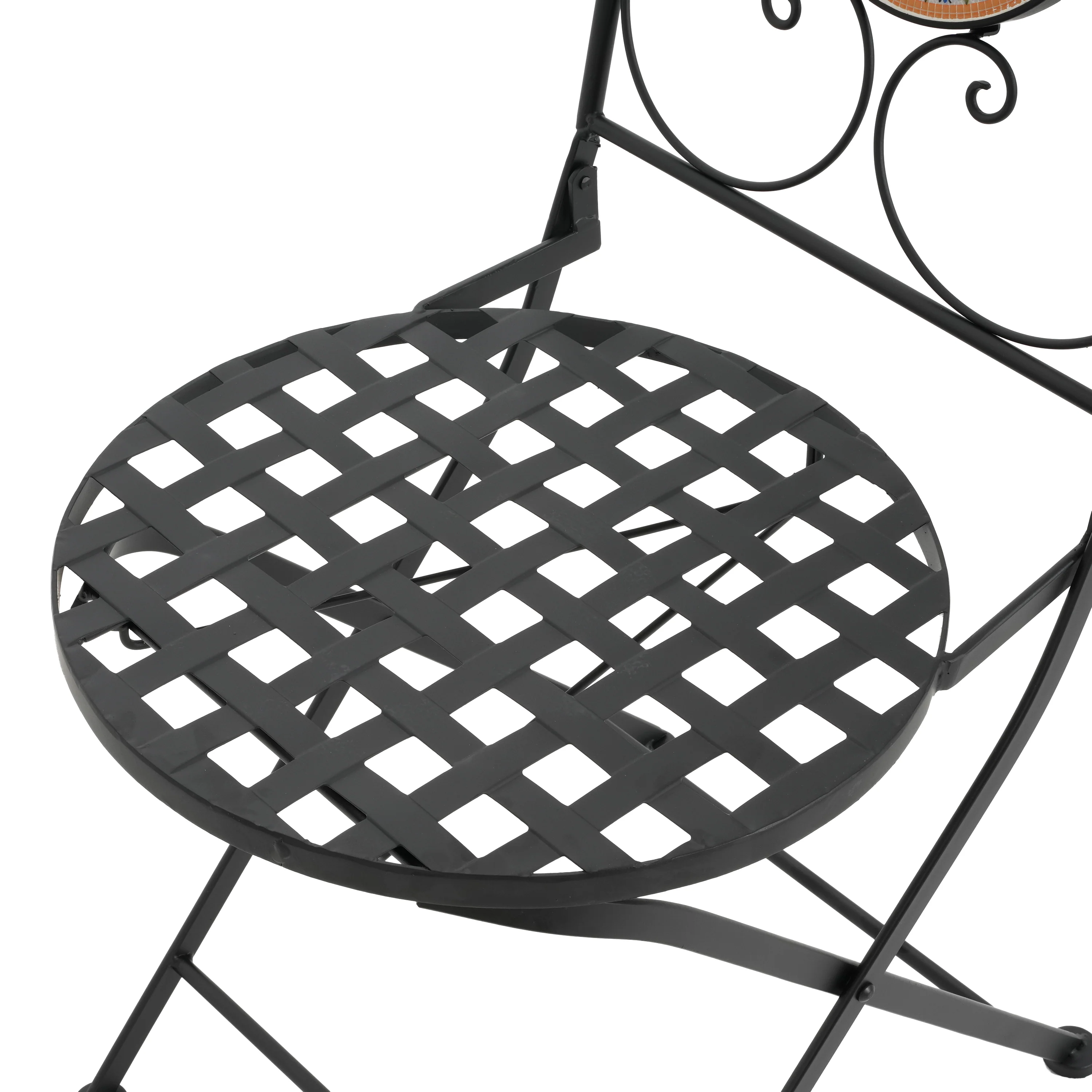 Eamone Outdoor Patio Chat Set, Ceramic Tile, Iron - furnishings