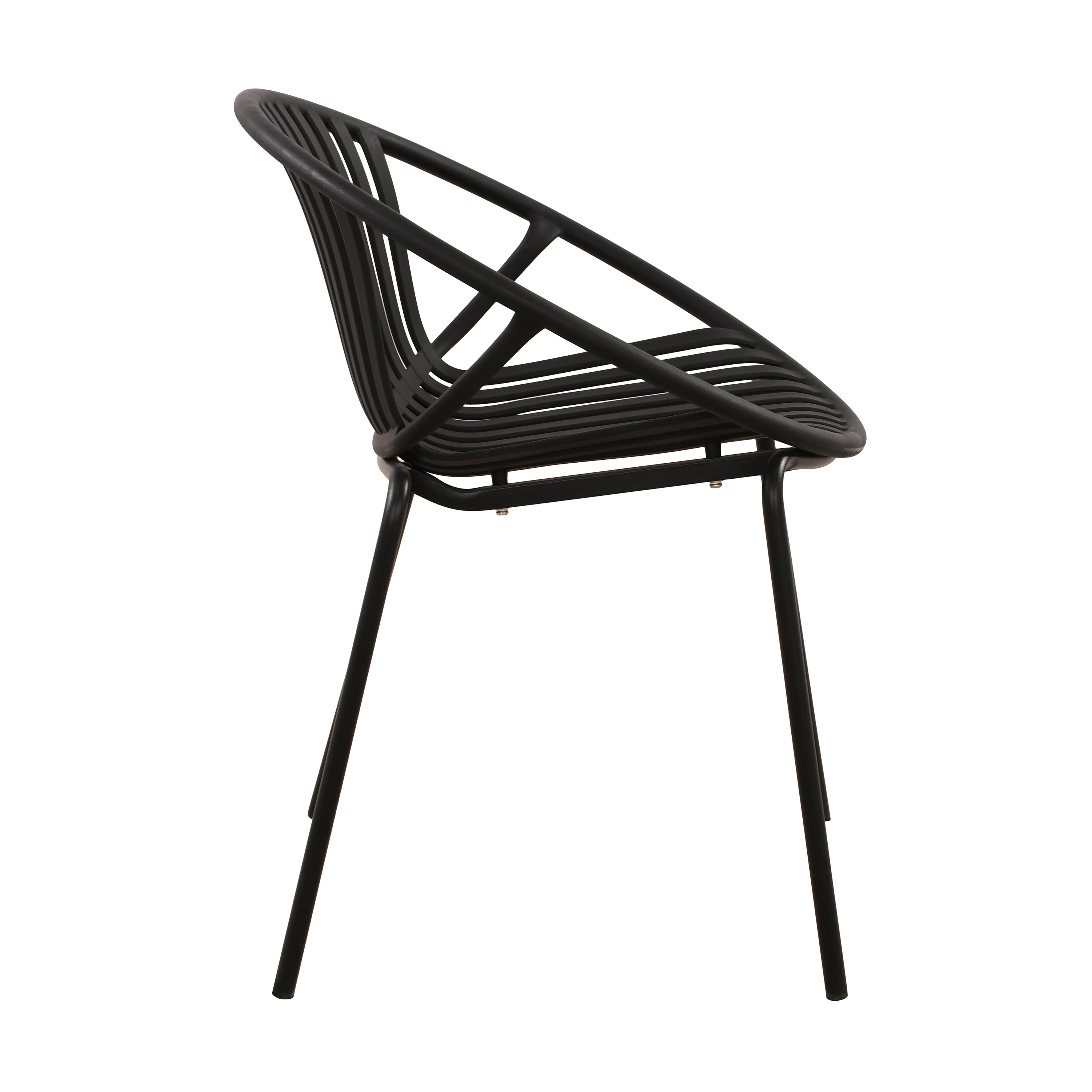 Hespera Patio Dining Chairs with Metal Legs & Breathable Plastic Backrest - furnishings