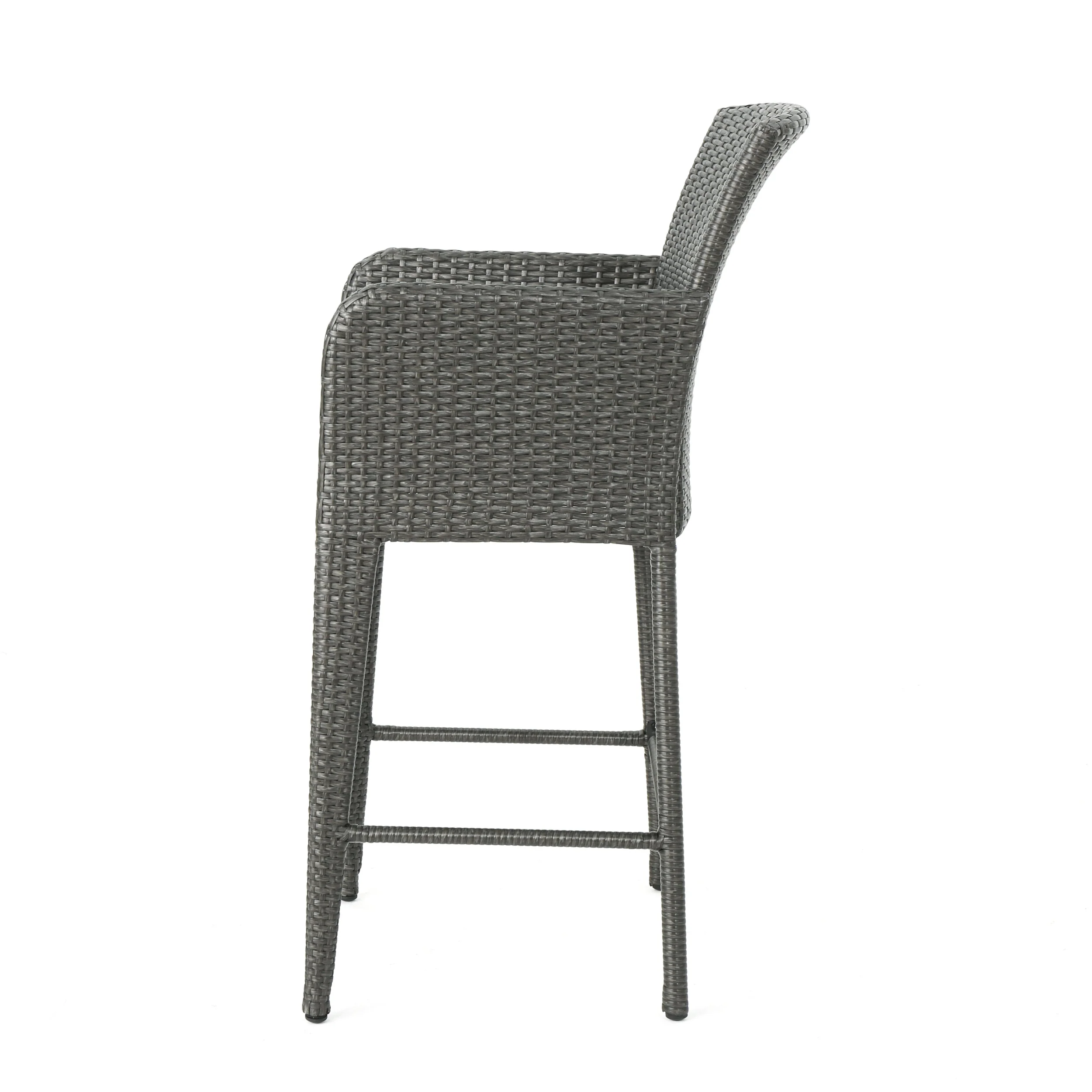 Daisy Outdoor 38-Inch Gray Wicker Barstool (set of 2) - furnishings