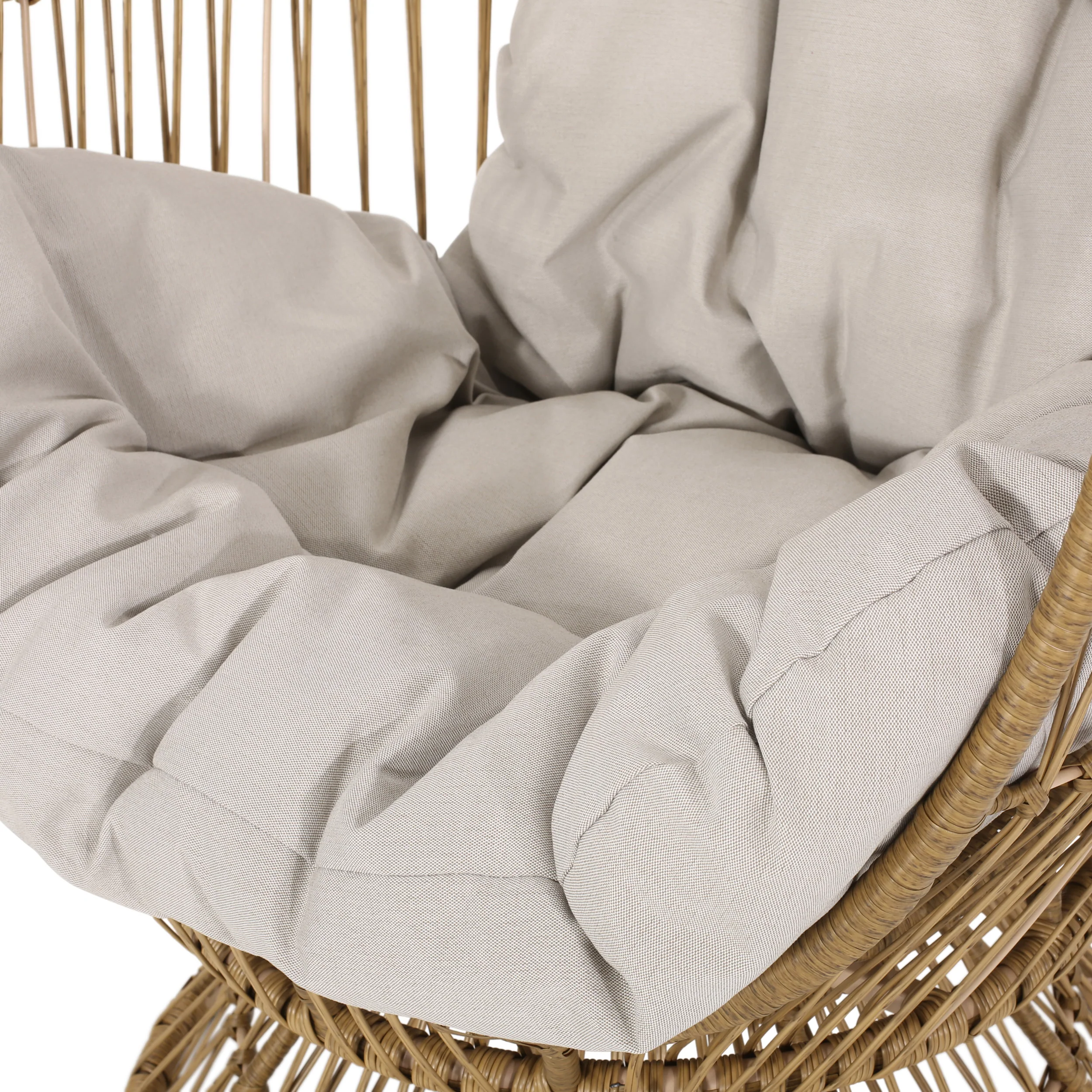 Aceson Outdoor Freestanding Wicker Swivel Egg Chair - furnishings