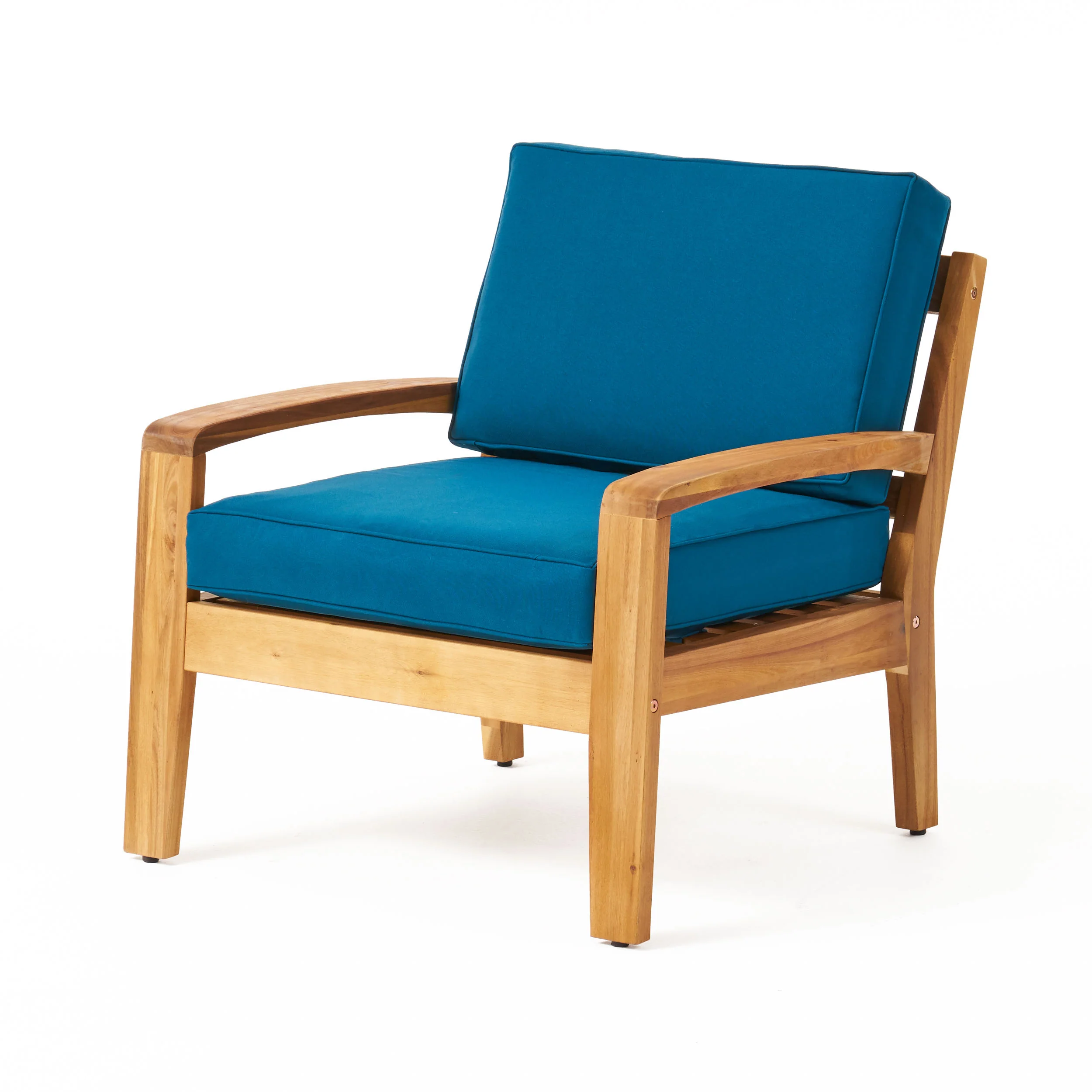 Parma Outdoor Acacia Wood Club Chairs with Cushions (Set of 4) - furnishings