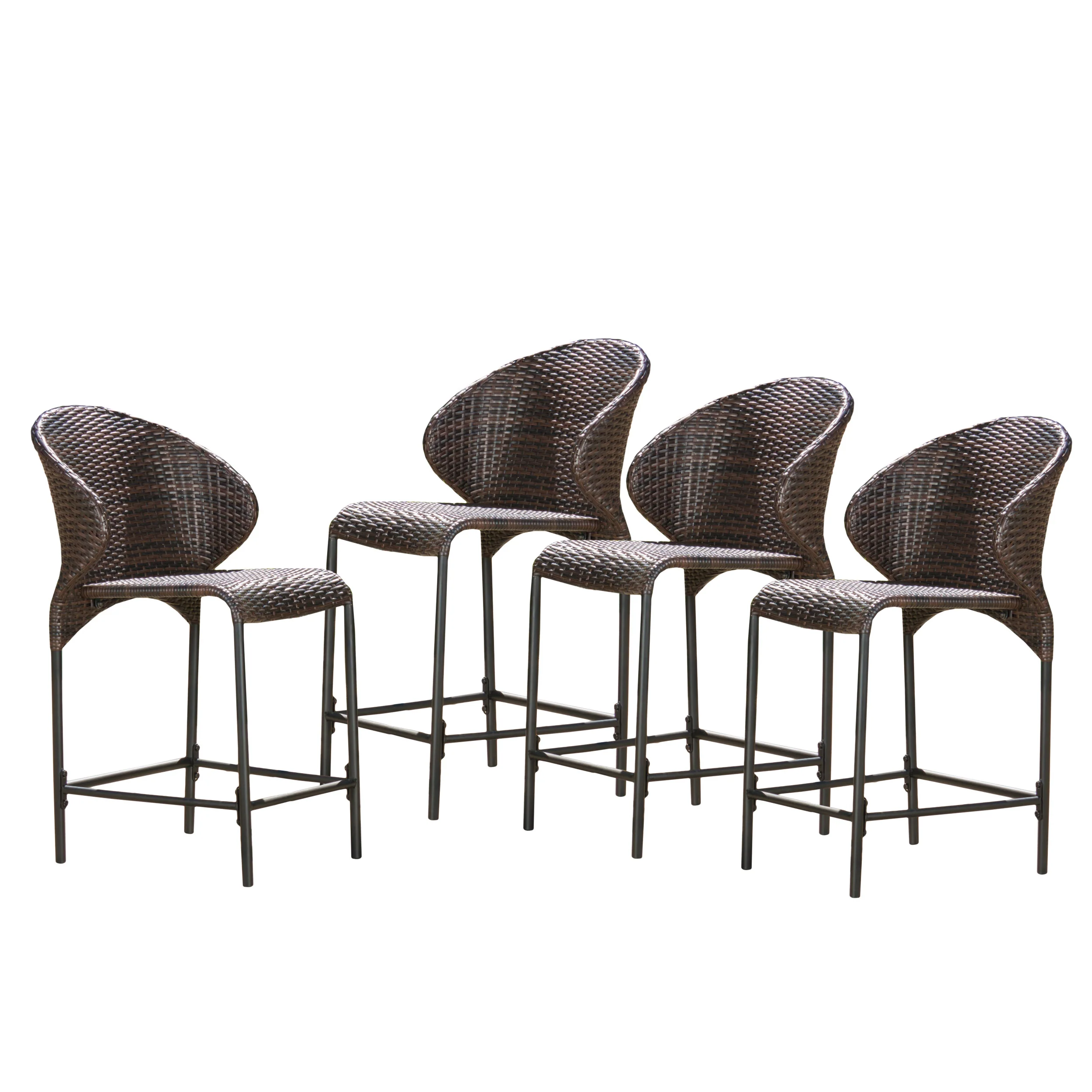 Bennett Multi-brown Wicker Counter Stool (Set of 4) - furnishings