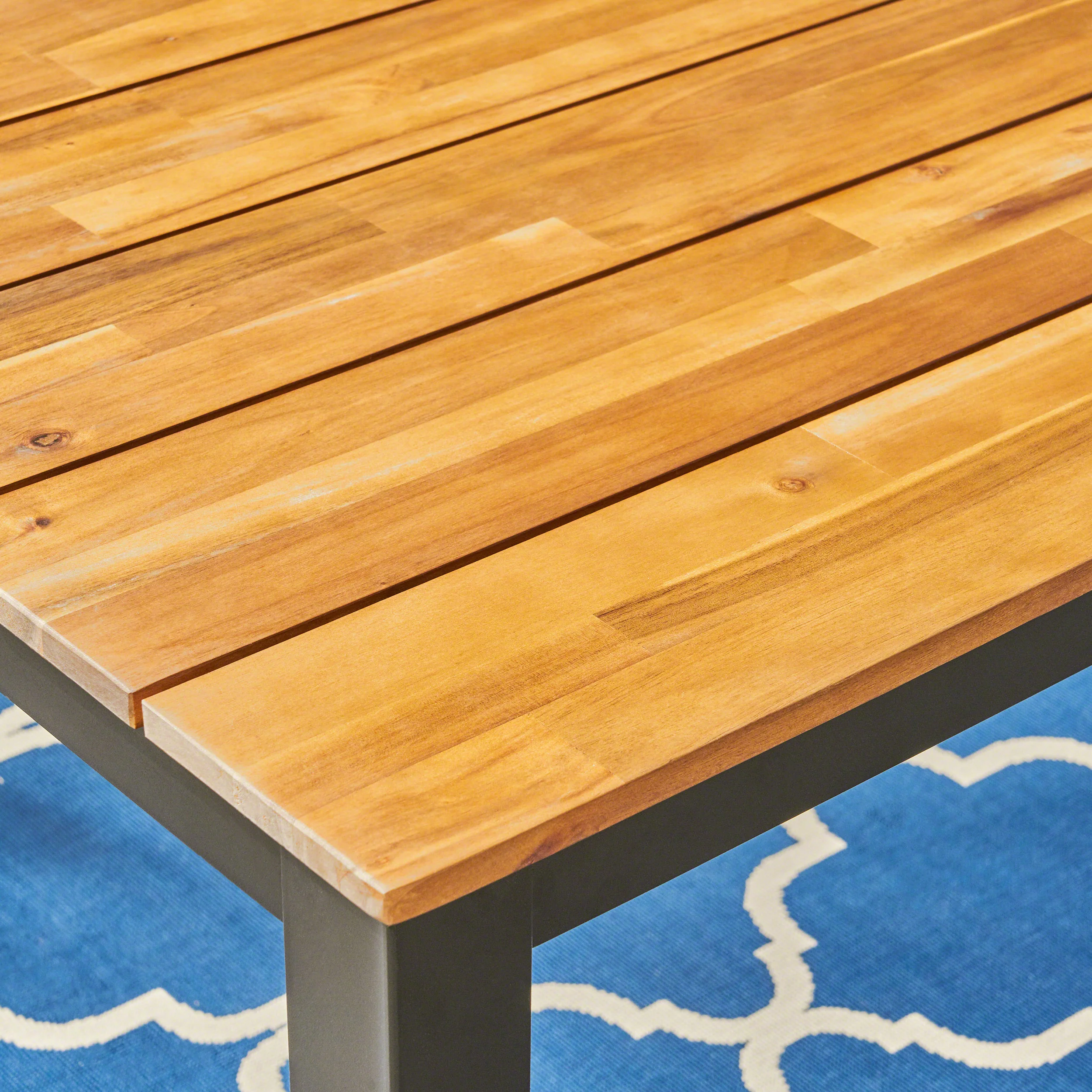 Zak Outdoor 71-inch Acacia Wood Dining Table, Teak Finish - furnishings