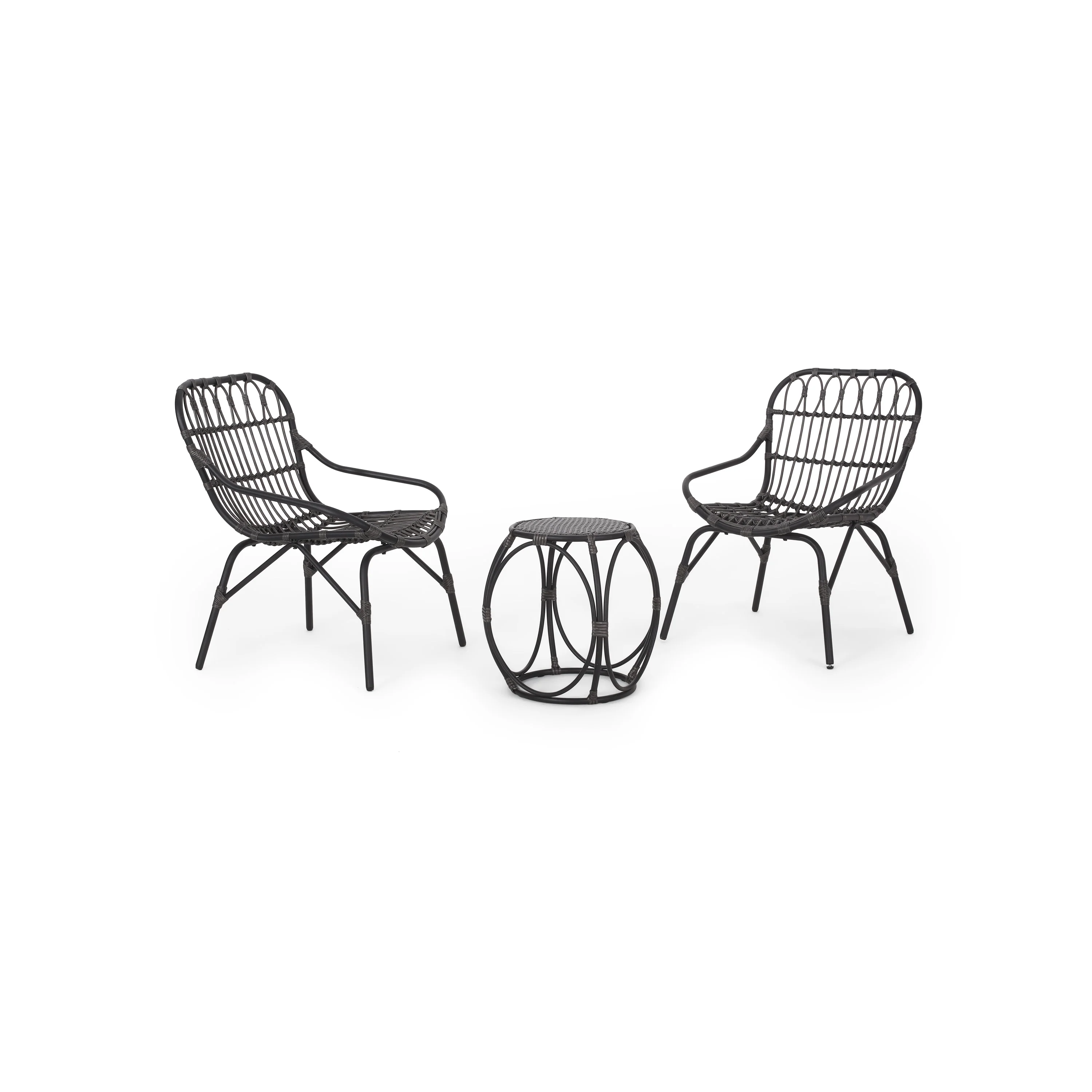 Barrister Outdoor Wicker 3 Piece Chat Set - furnishings