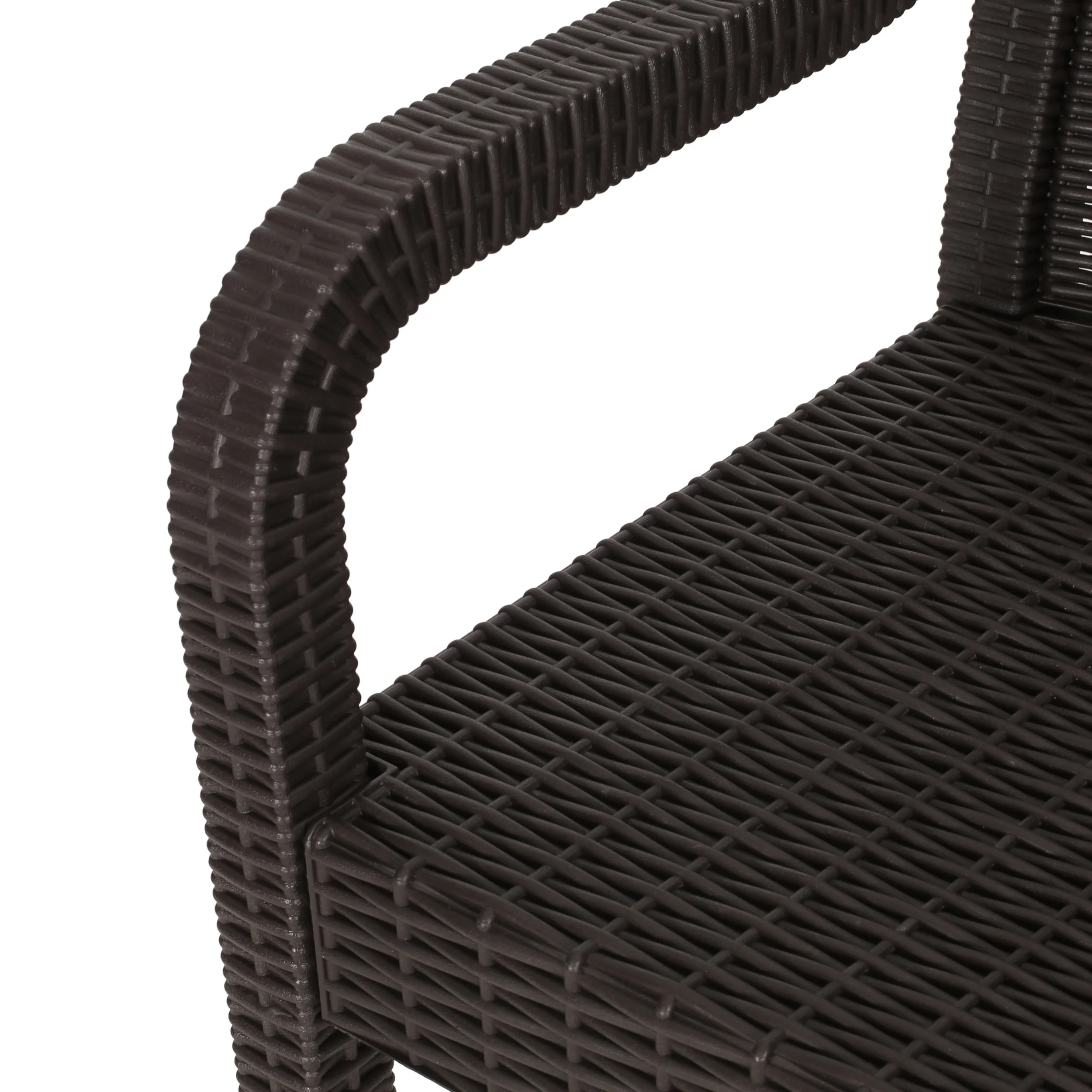 Covecrest Outdoor Faux Wicker Barstools, Set of 2, Dark Brown - furnishings