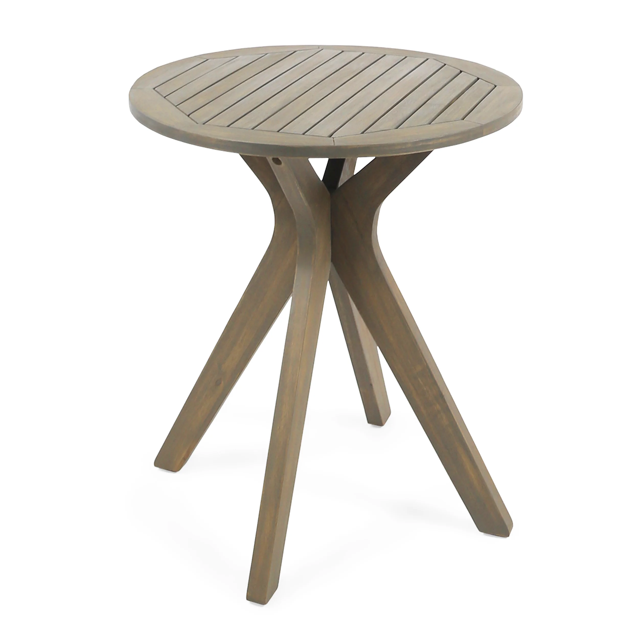 Poe Outdoor 3 Piece Acacia Wood and Wicker Bistro Set - furnishings