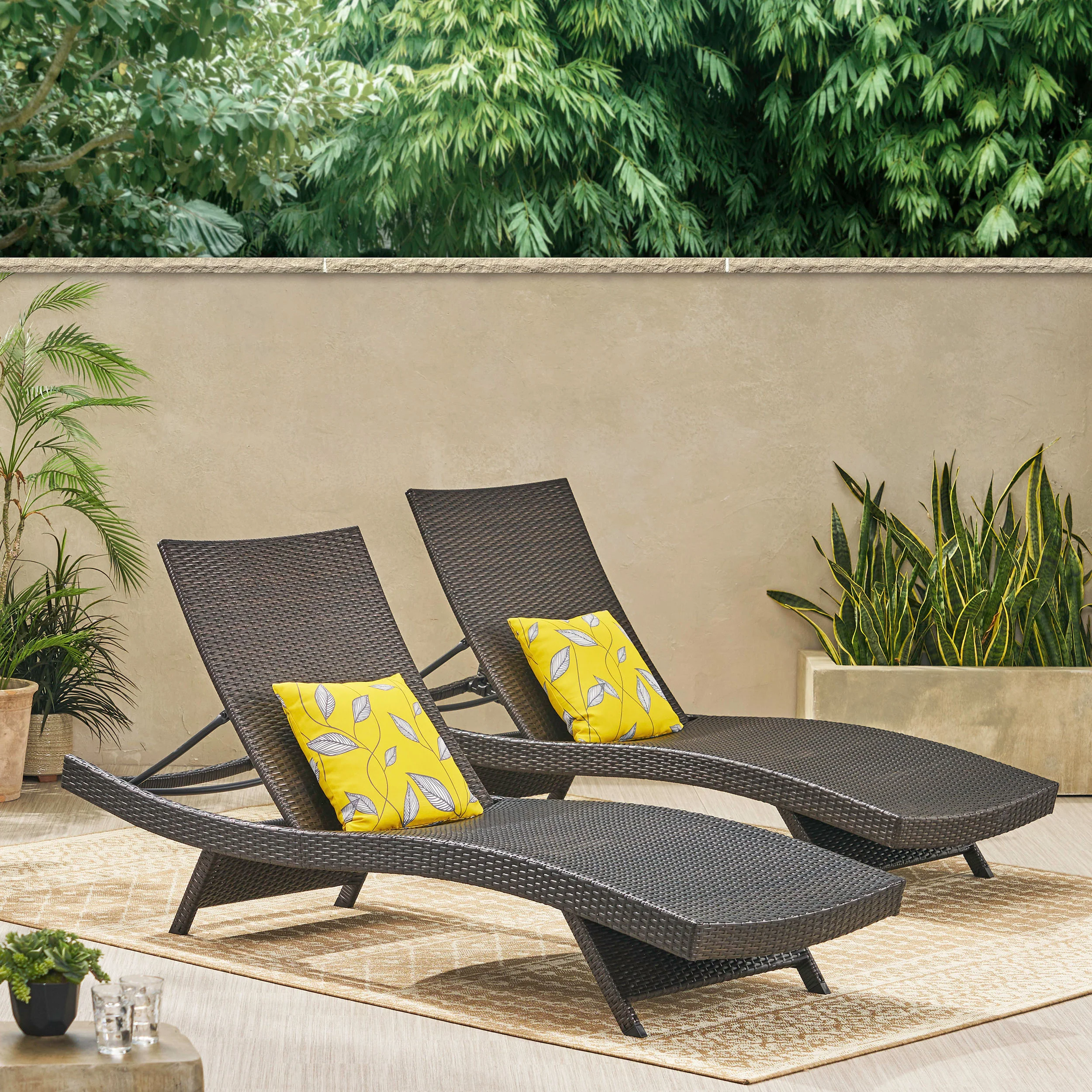 Lakeport Outdoor Adjustable Chaise Lounge Chair, Set Of 2 - furnishings