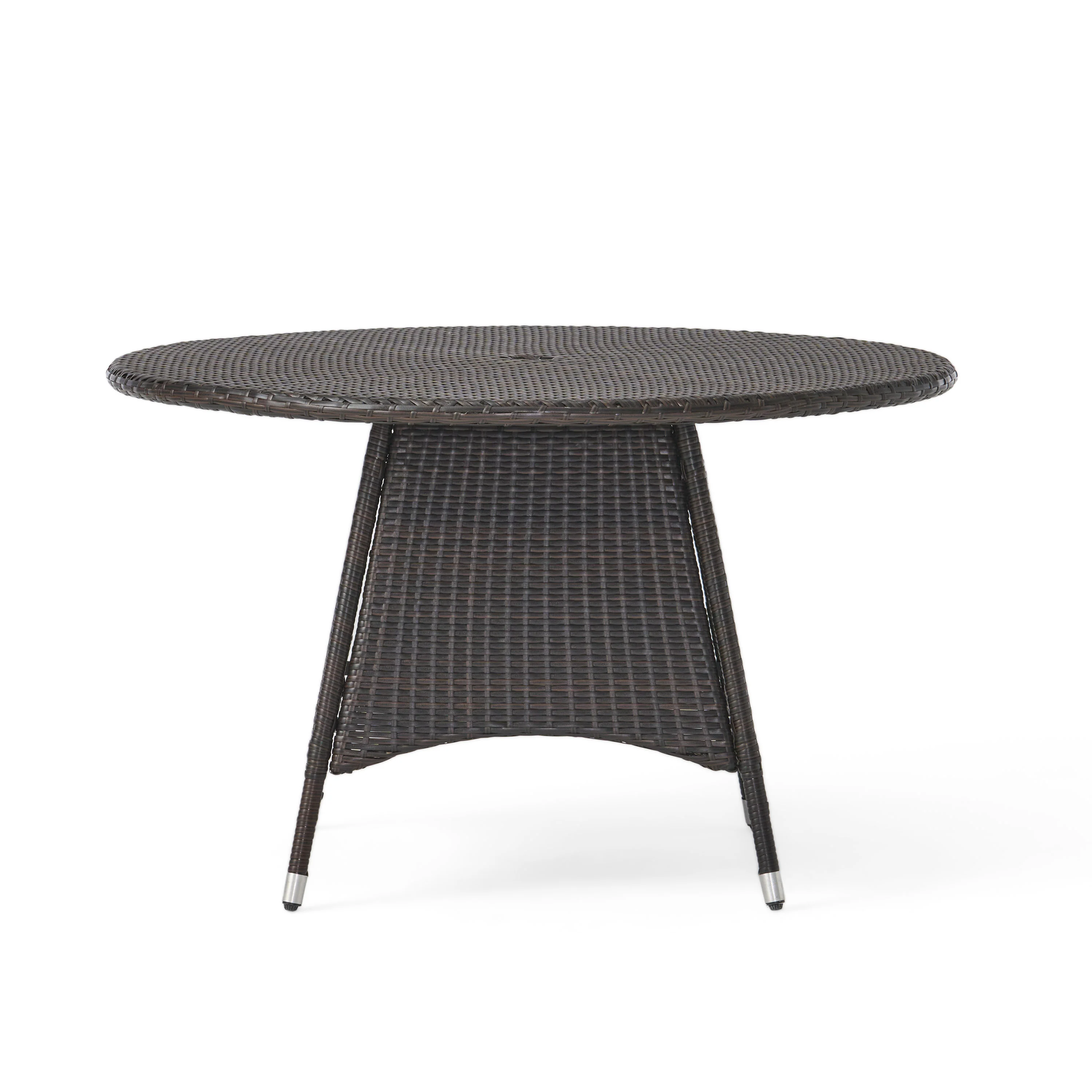 Kanza Outdoor Brown Wicker Round Dining Table - furnishings
